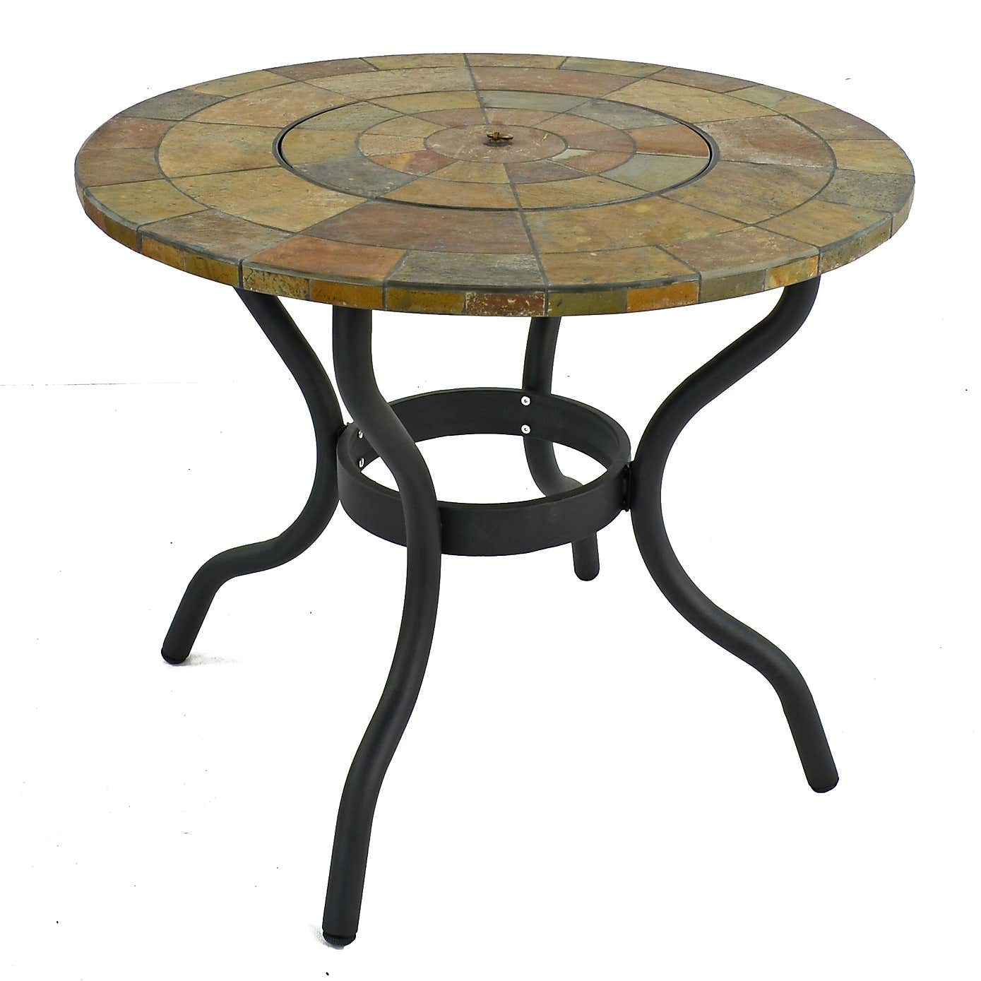 Bayfield Firepit 89cm Table with 4 Ascot Chairs Set