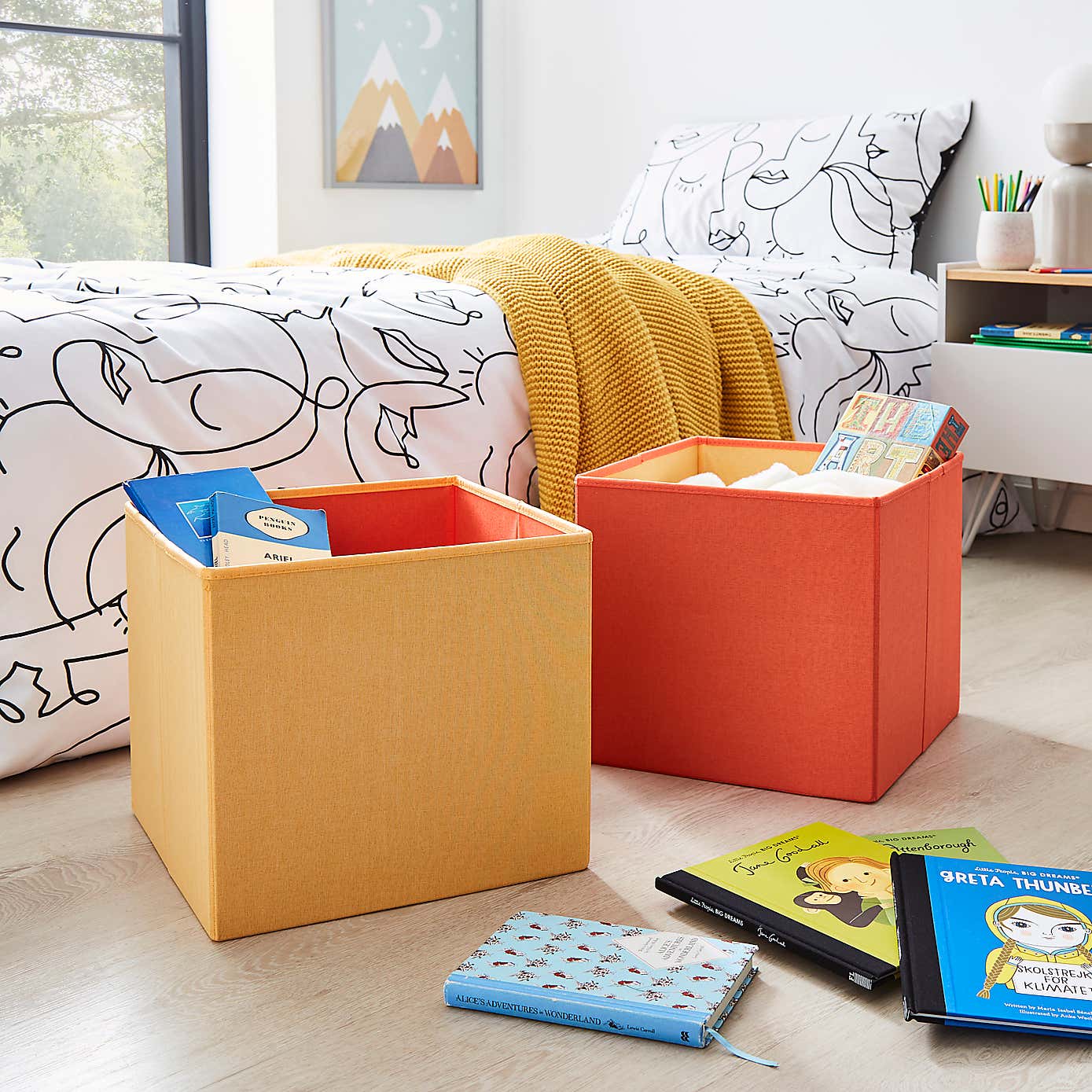 Set of 2 Kids Foldable Cube Storage