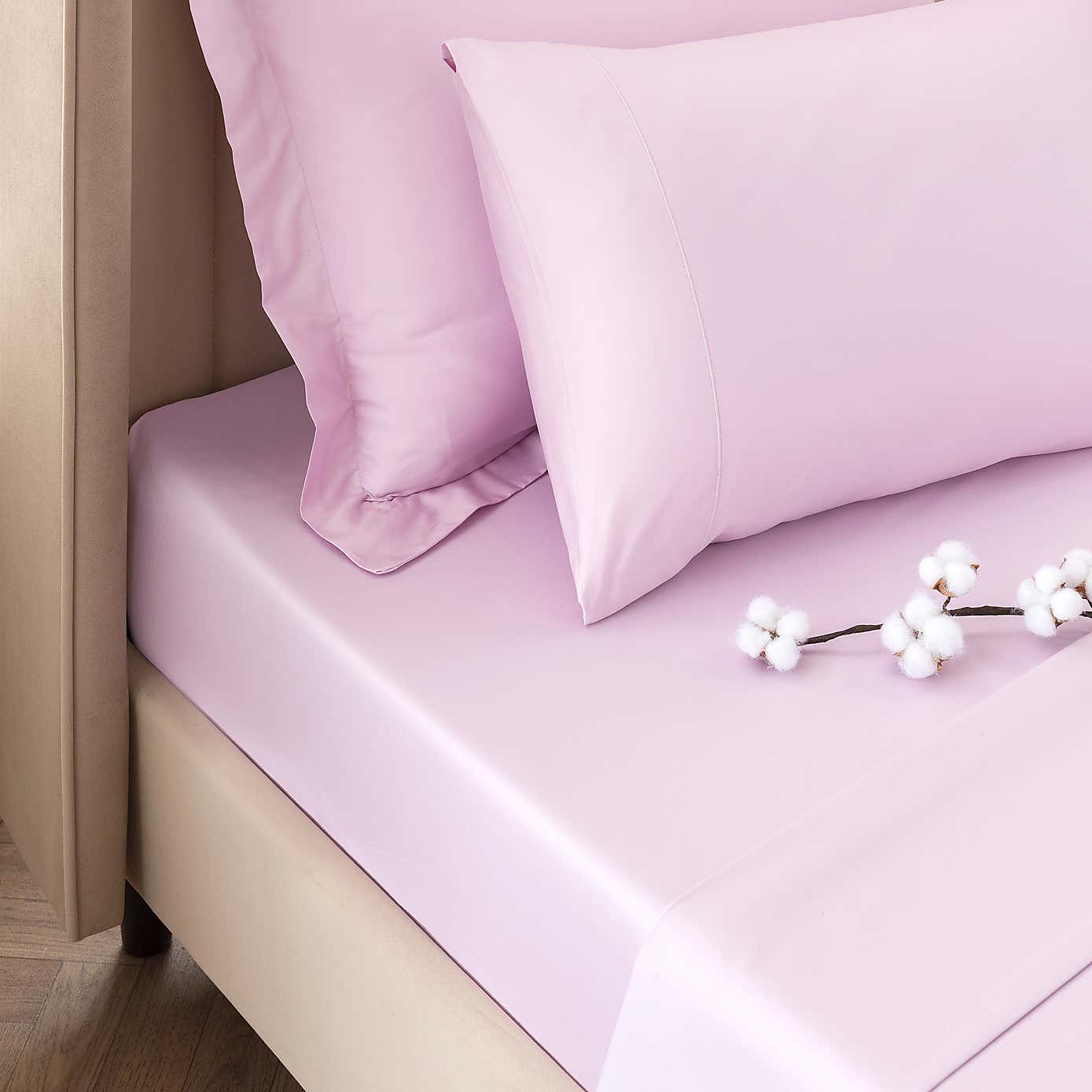 Dorma 300 Thread Count 100% Cotton Sateen Plain Fitted Sheet