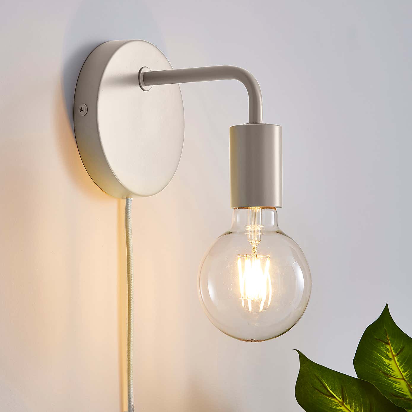 Grey Koppla Plug-in Wall Light