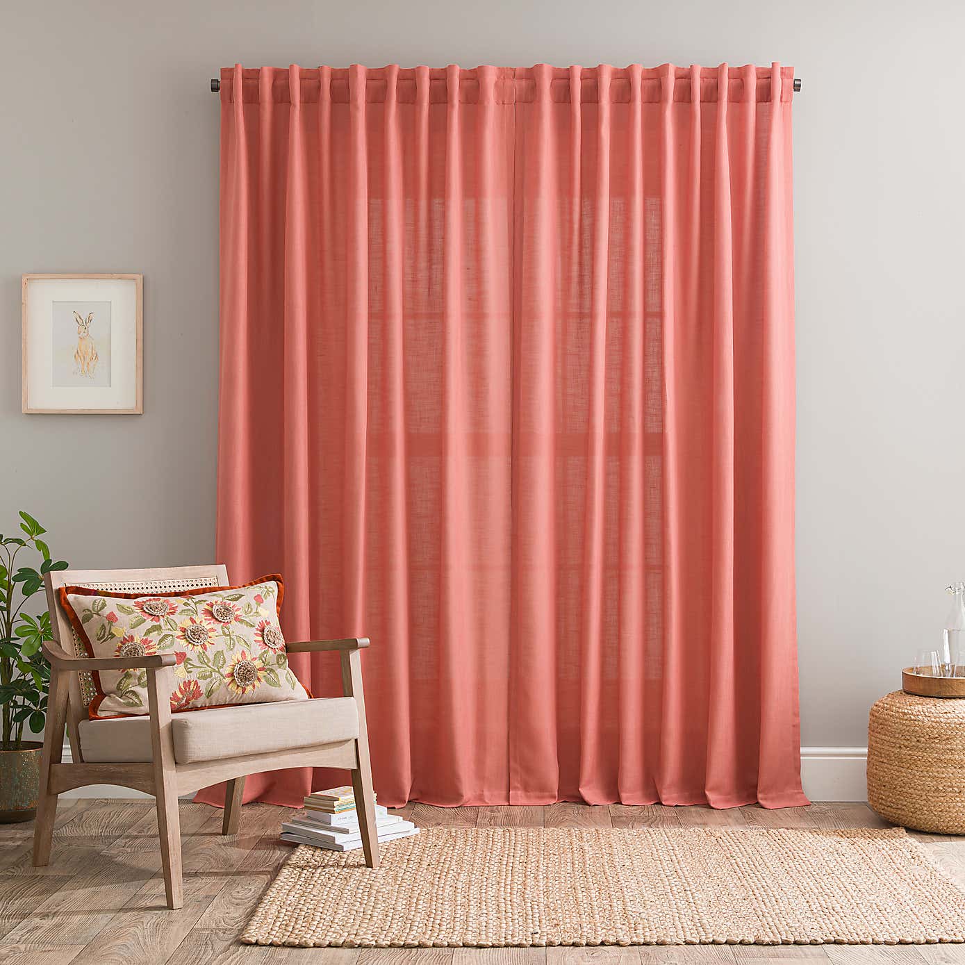 Touch of Linen Unlined Tab Top Curtains