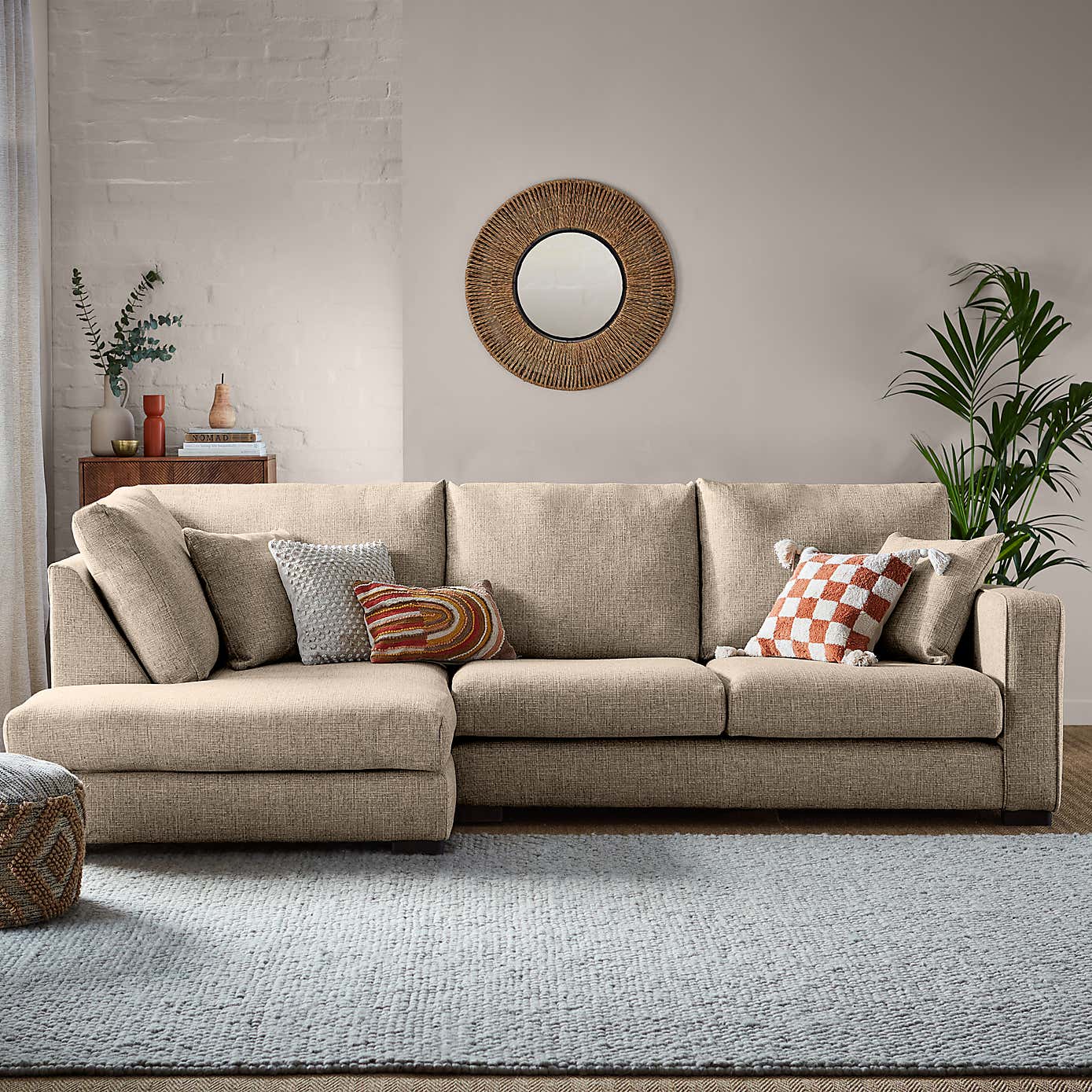 Carson Chunky Multi Weave Left Hand Corner Sofa
