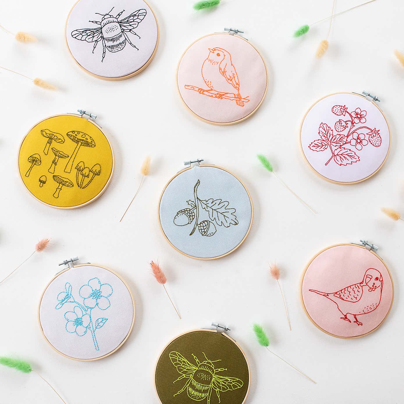 Cotton Clara Fungi Embroidery Hoop Kit