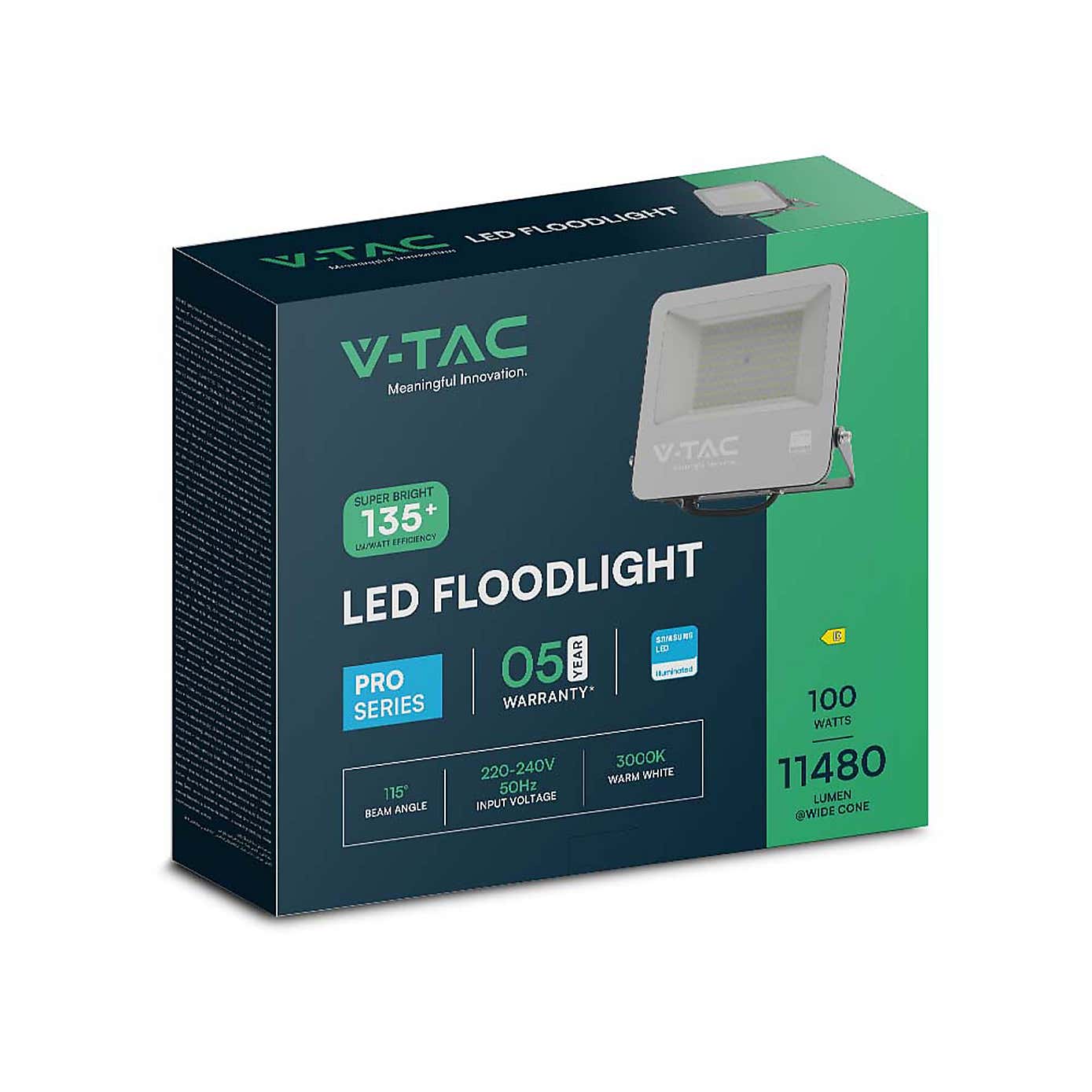 V-TAC 100W LED Floodlight Outdoor Wall Light