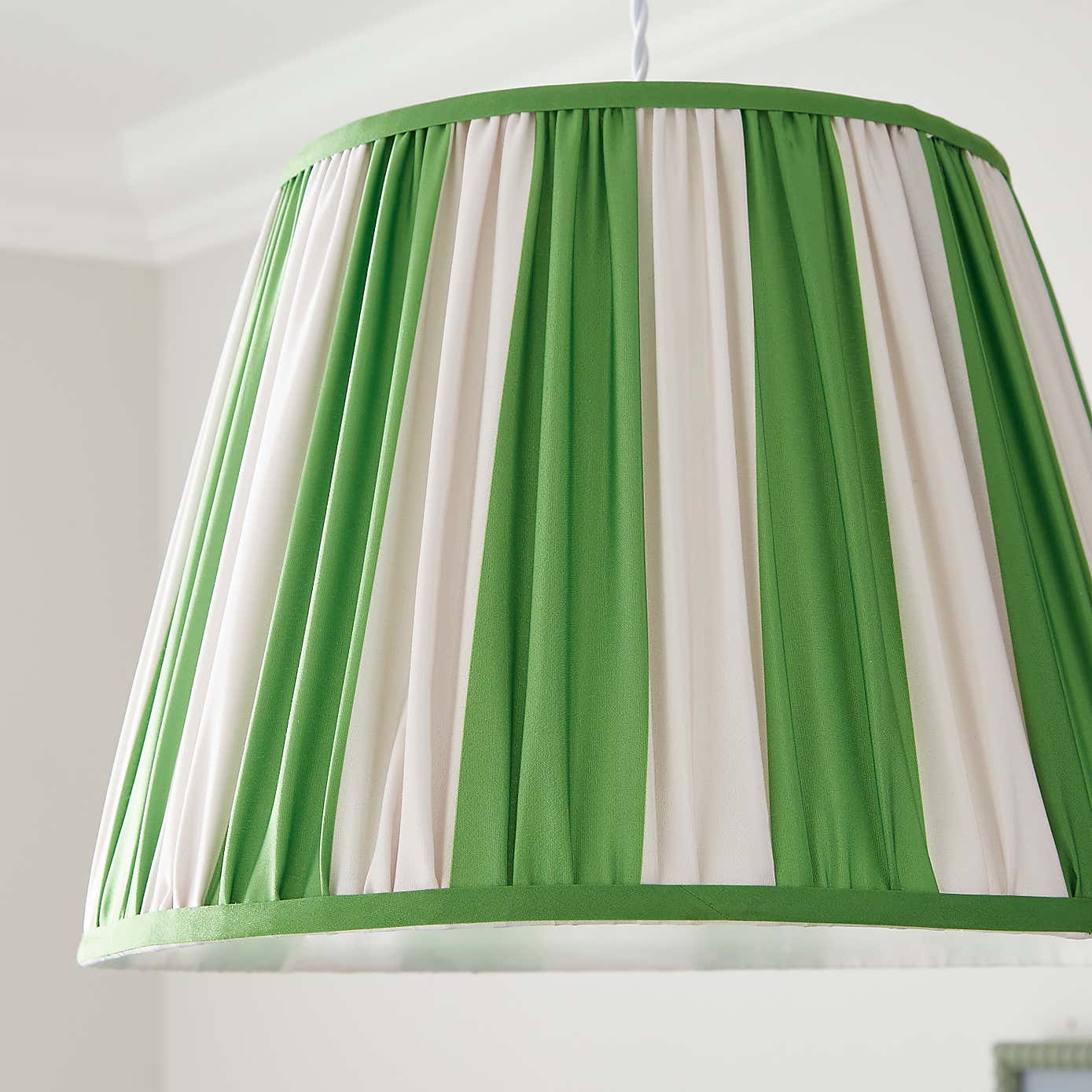 Pride & Joy Green Stripe Candle Lamp Shade