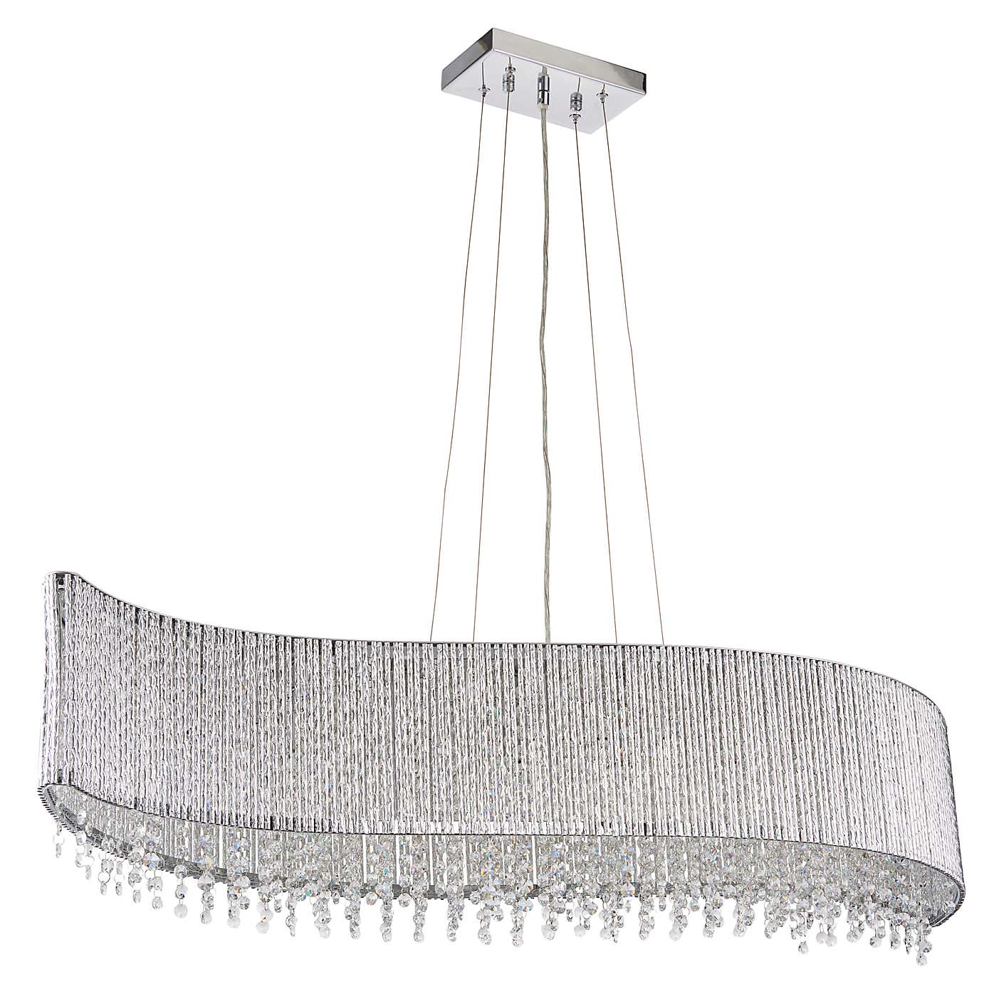 Vogue Galina 8 Light Crystal Ceiling Fitting Chrome