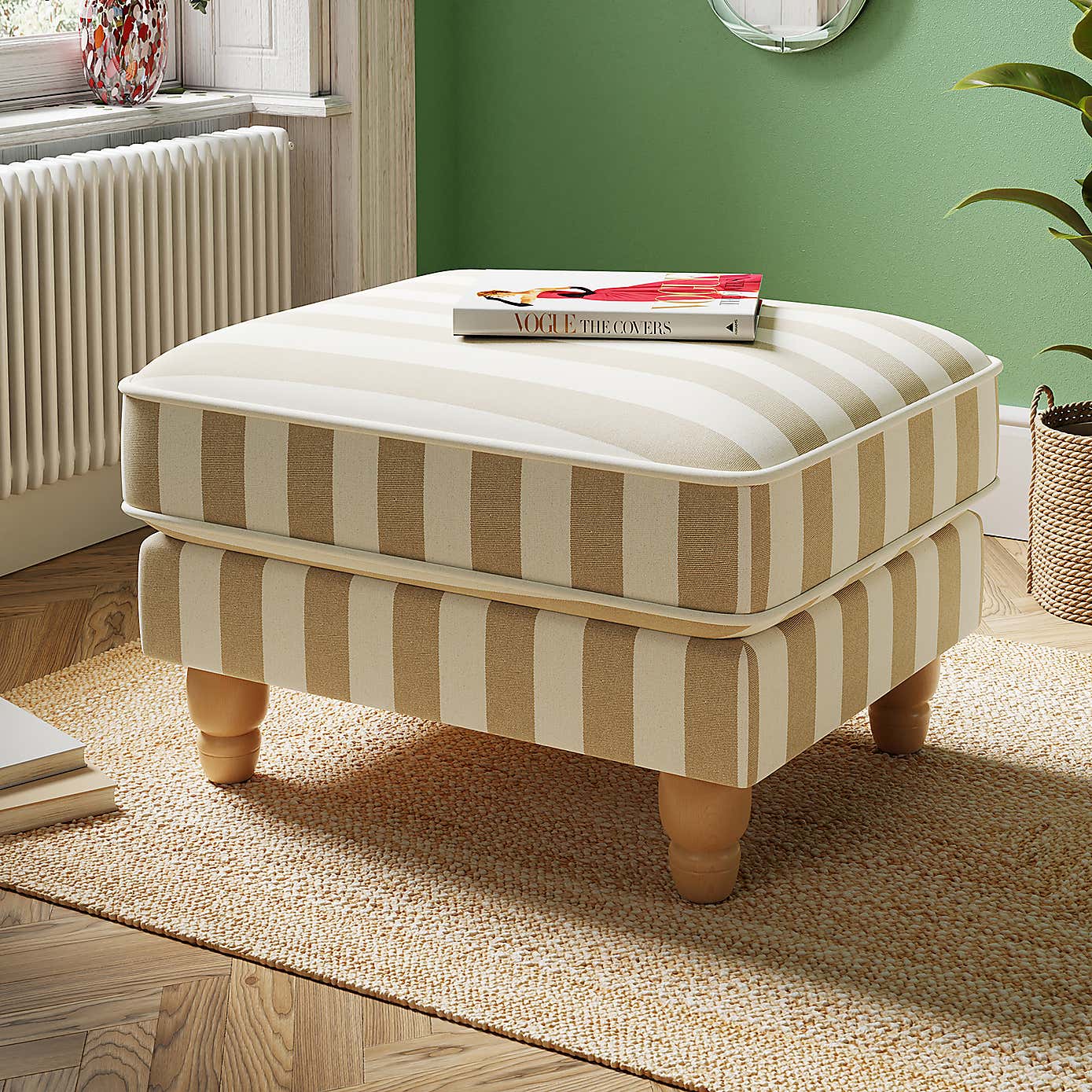 Beatrice Woven Stripe Footstool