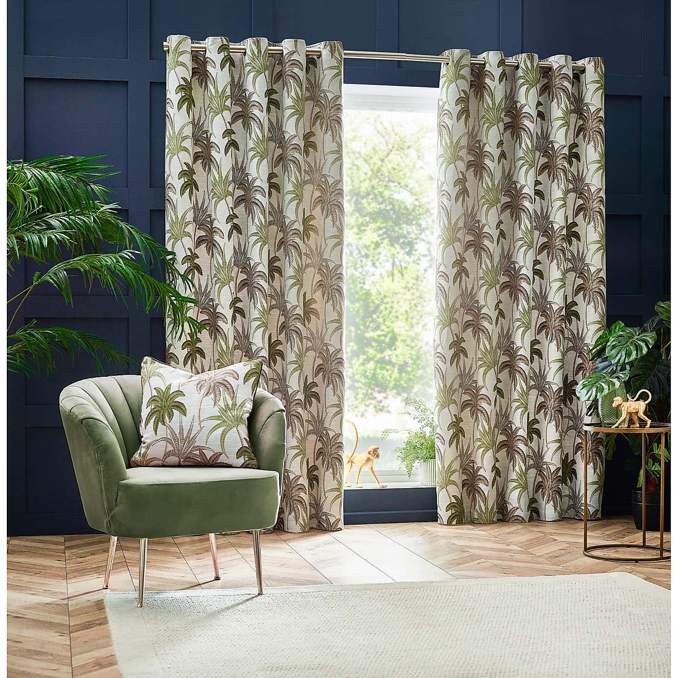 Galapagos Green Eyelet Curtains
