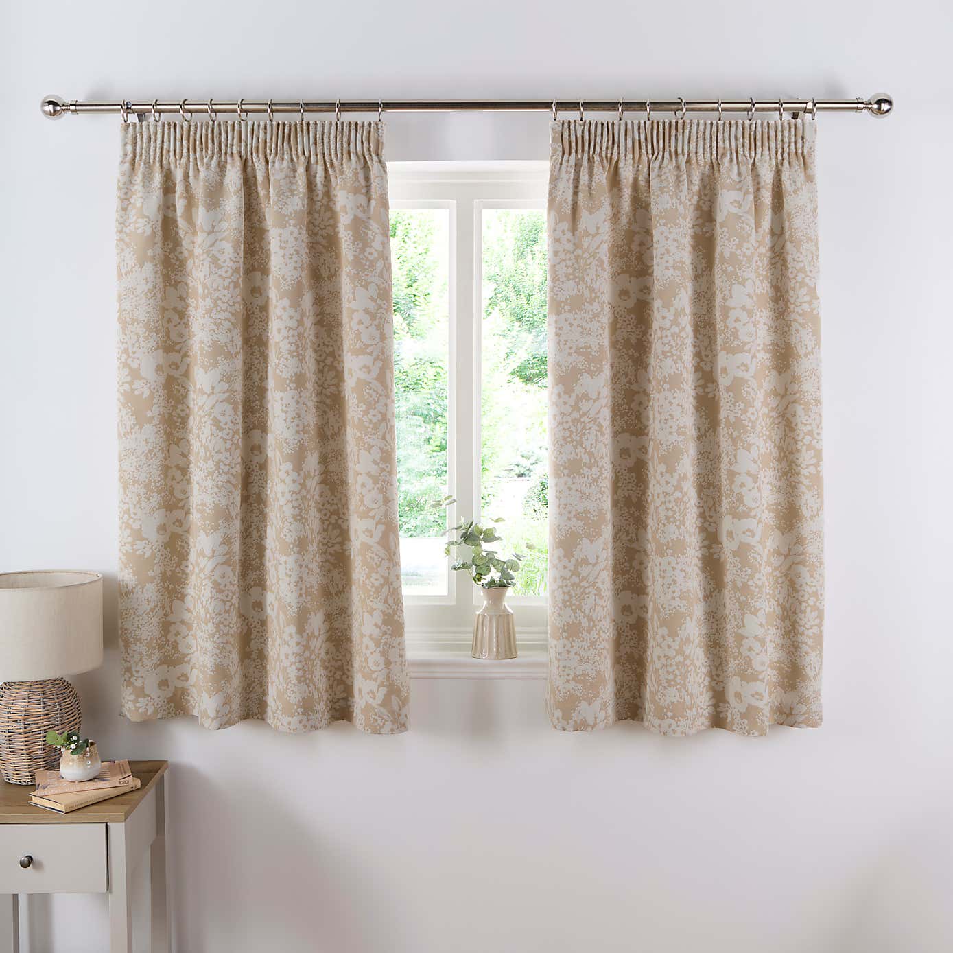 Sofia Floral Pencil Pleat Curtains
