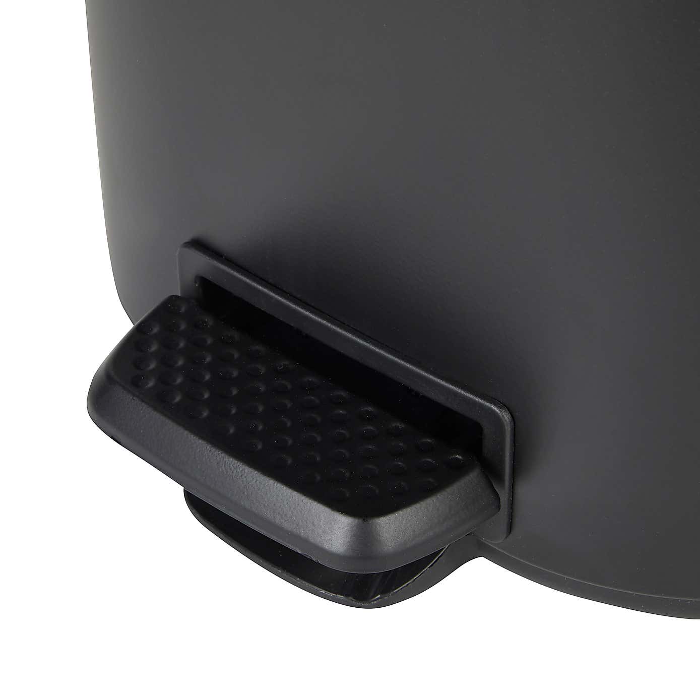 Elements 6L Matte Black Recycling Pedal Bin