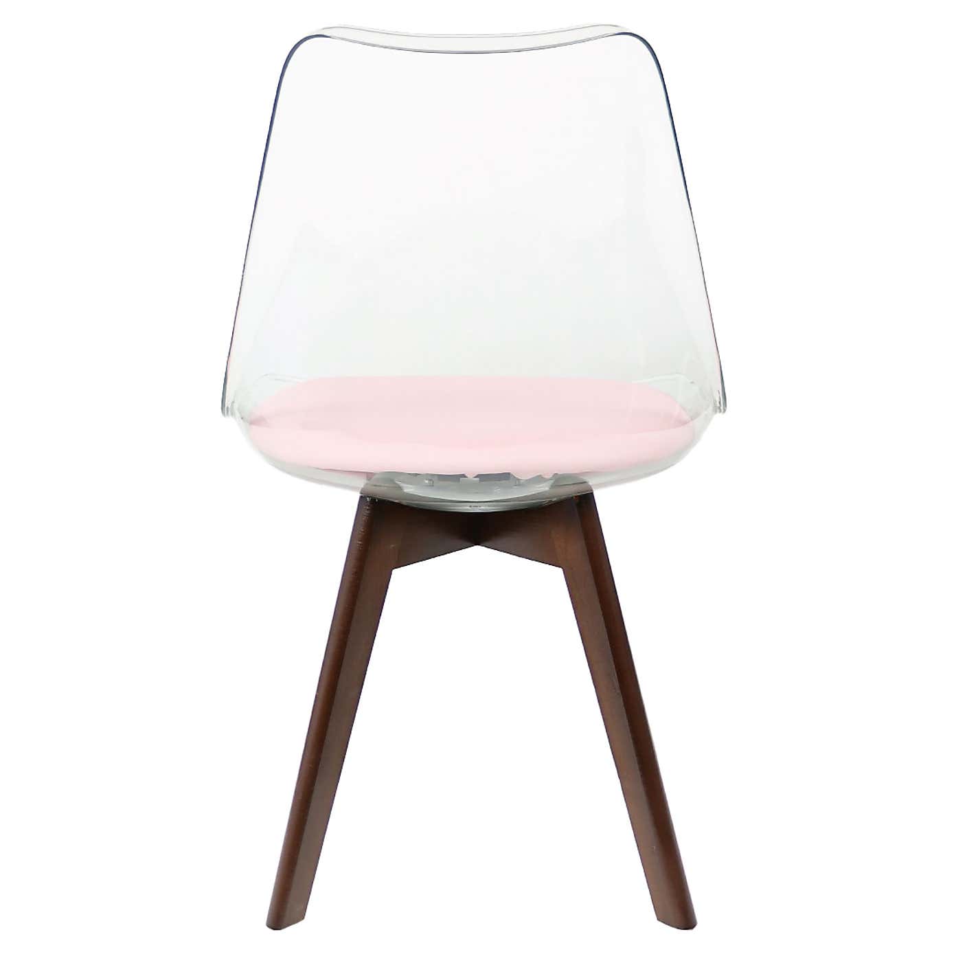 Fusion Living Soho Clear Plastic Dining Chair with Squared Legs