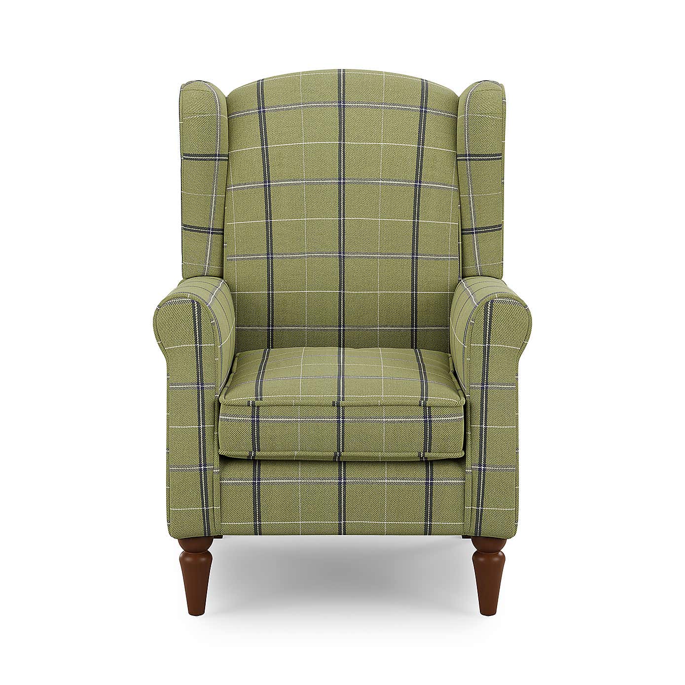 Oswald Check Armchair Green