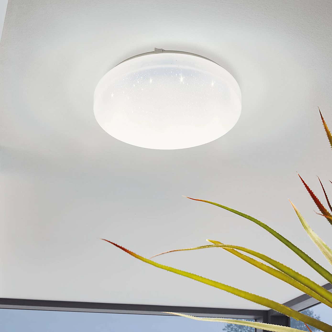 EGLO Frania-S 28cm Rounded Crystal Effect Wall and Ceiling Light