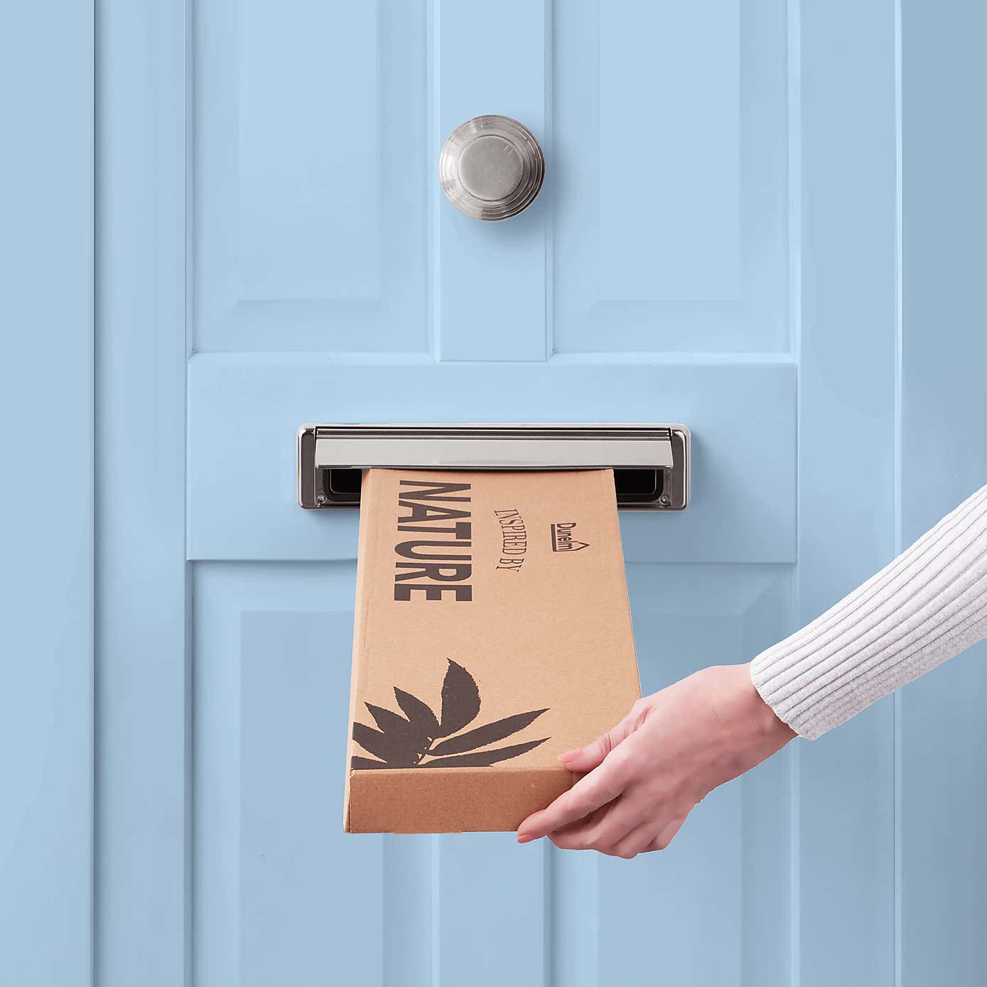 Artificial Eucalyptus Willow and Chestnut Letterbox Bouquet