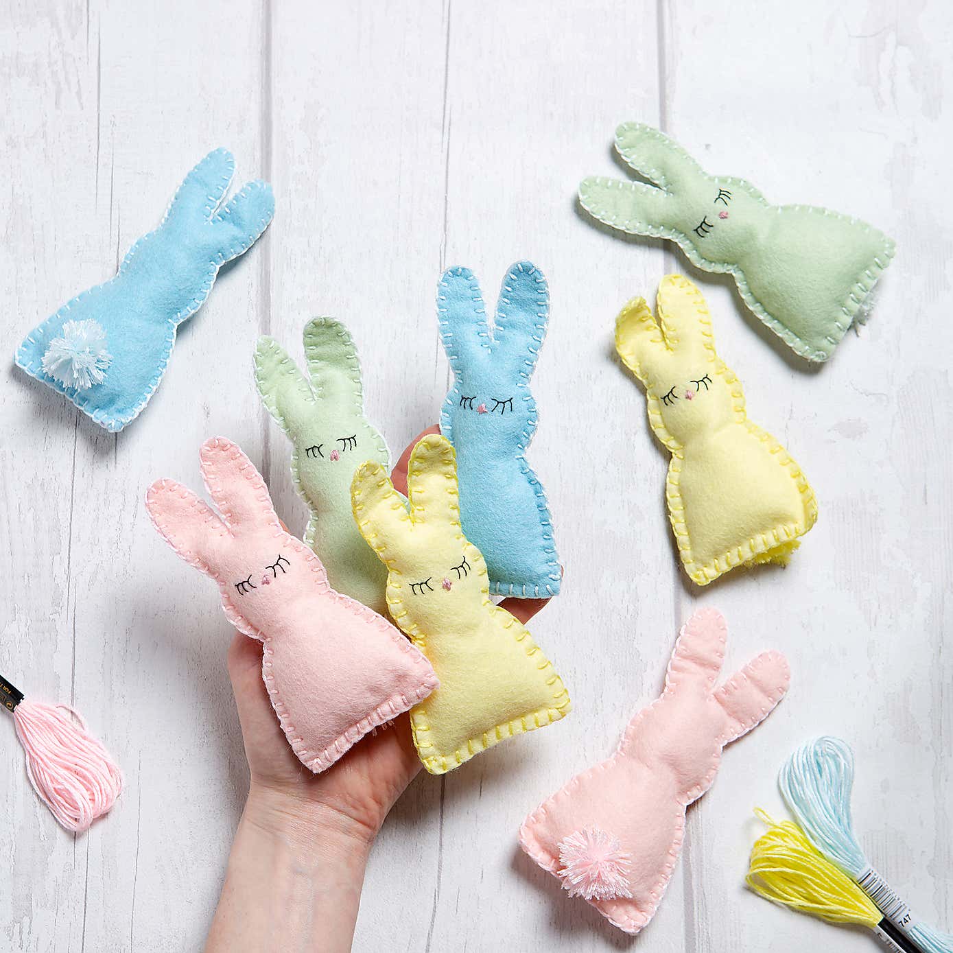 Wool Couture 8 Bunnies Felt Bundle