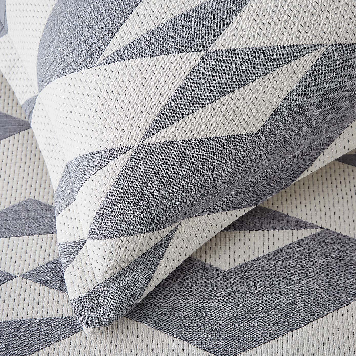 Kai Geo Steel Blue Oxford Pillowcase