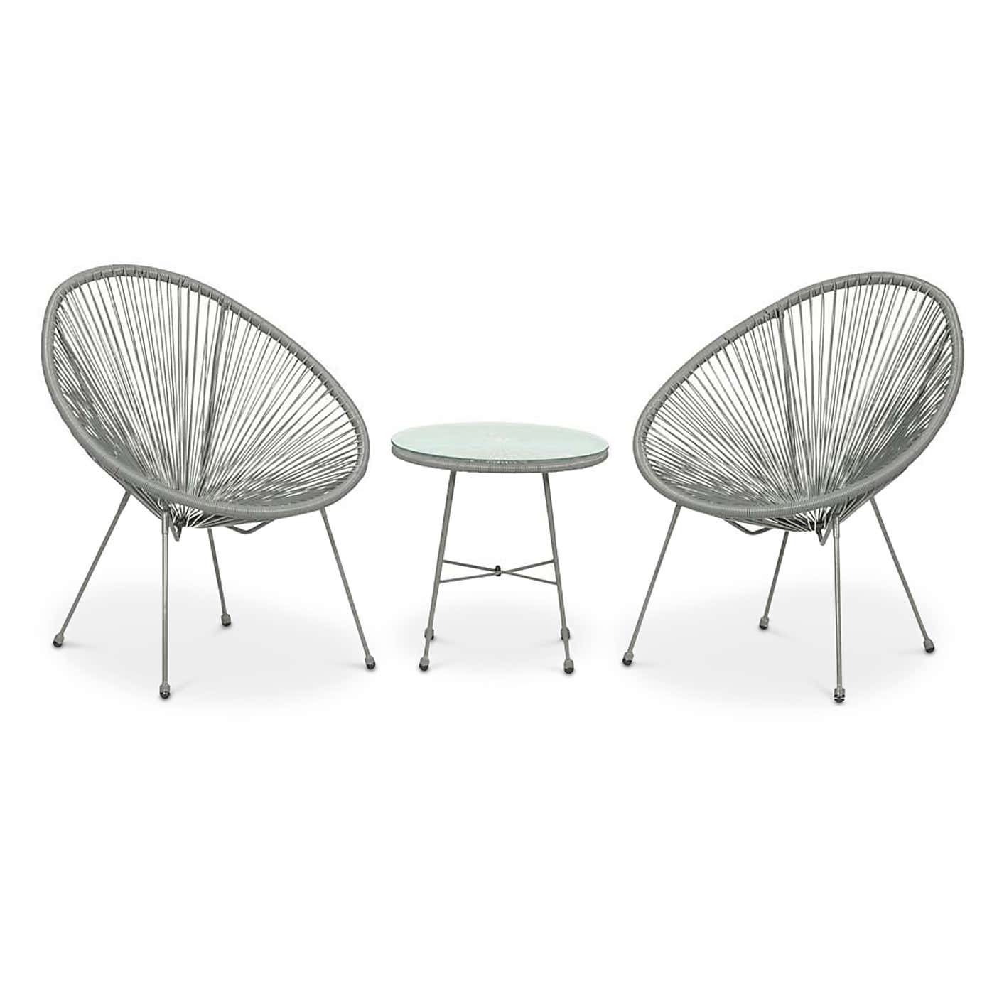 Monaco Grey Egg Chair Set