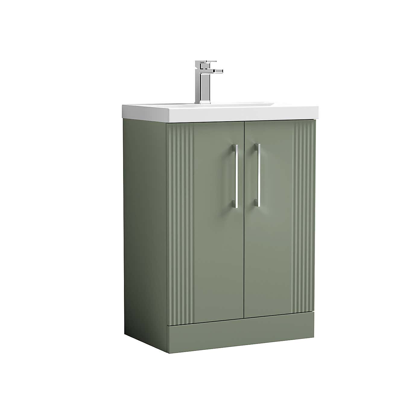 Deco Floor Standing 2 Door Vanity Unit with Basin