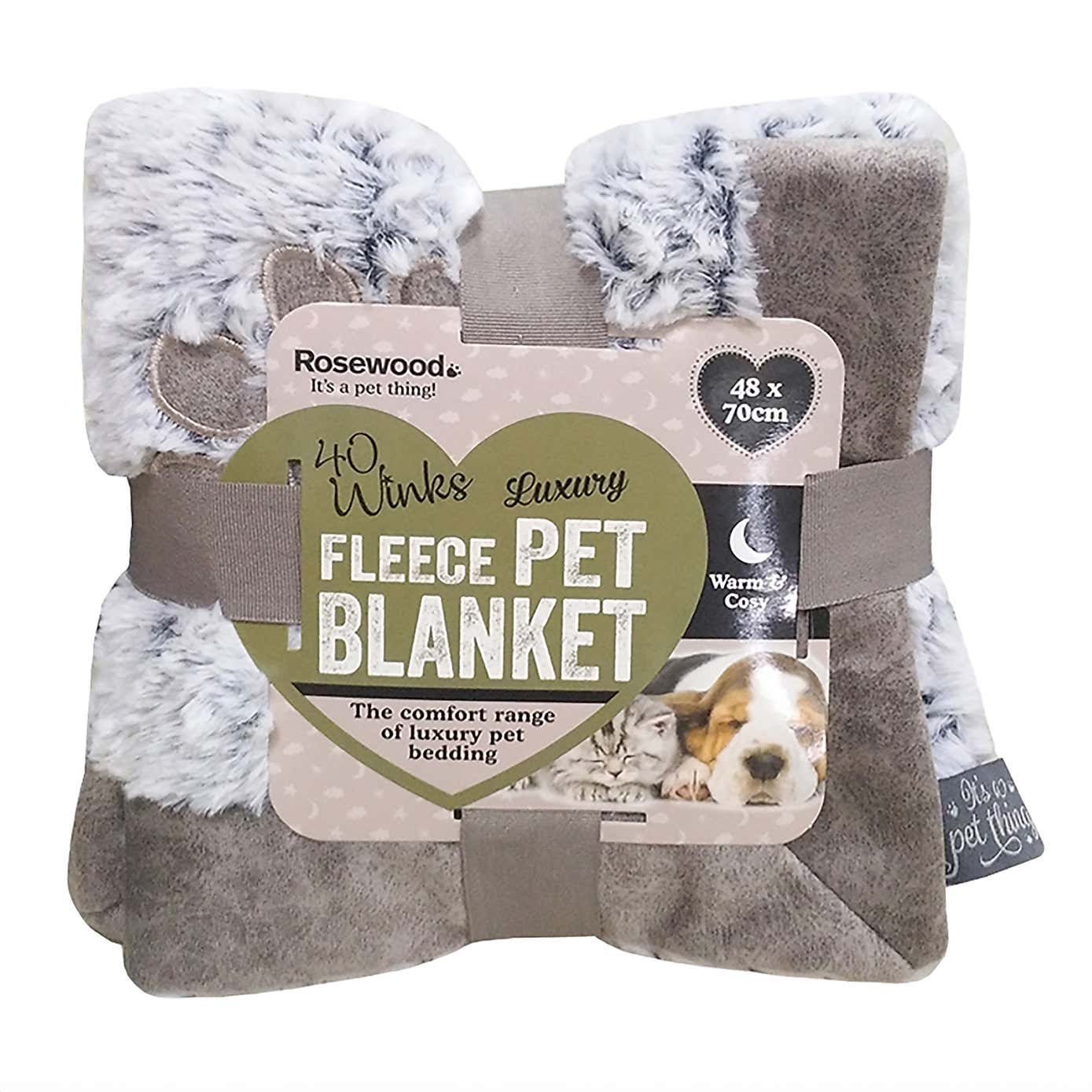 Rosewood Fleece Plush Pet Blanket