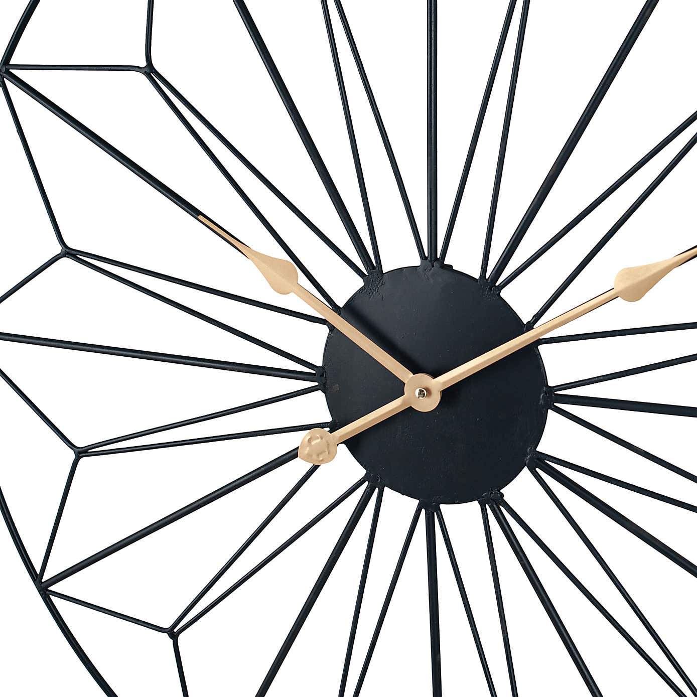 Black and Gold Geo Design Wall Clock 77cm