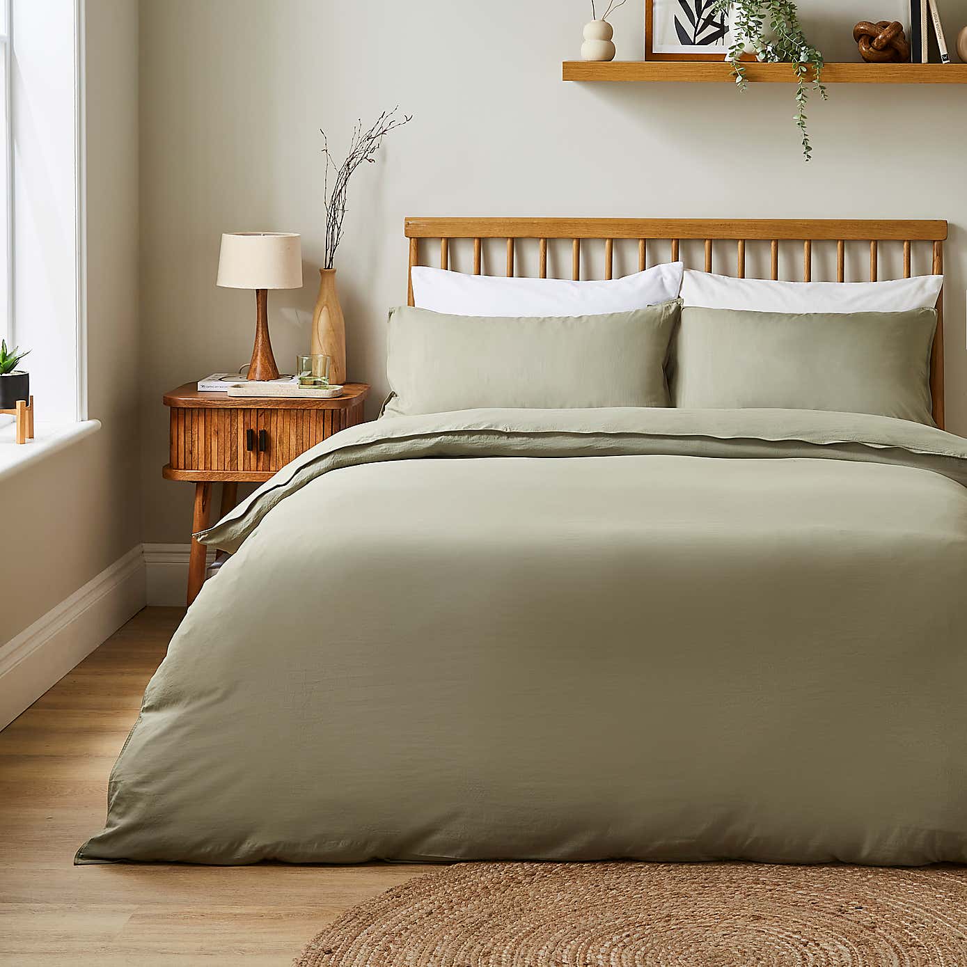 Super Soft Washed Microfibre Plain Duvet Cover and Pillowcase Set