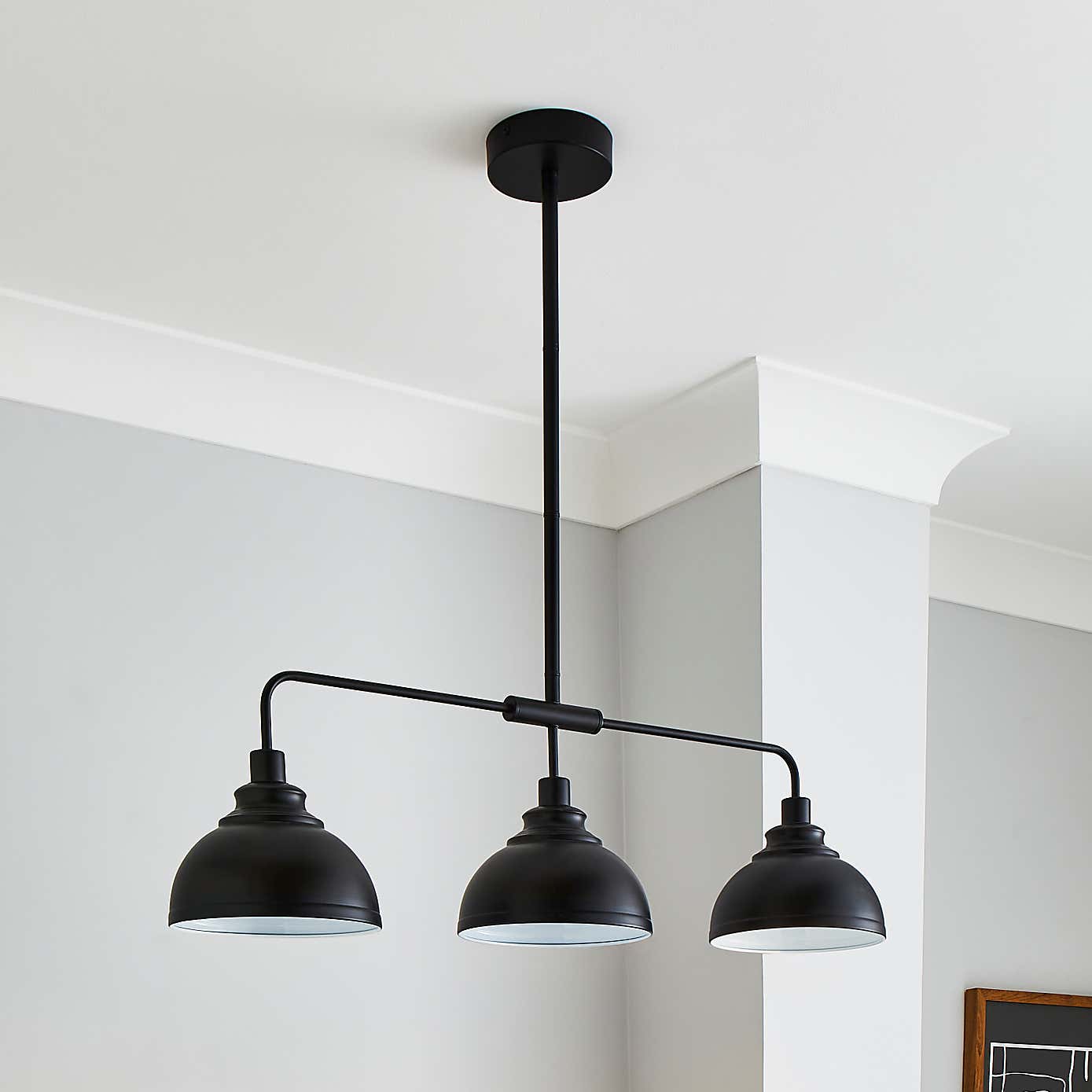 Galley 3 Light Bar White Diner Ceiling Fitting