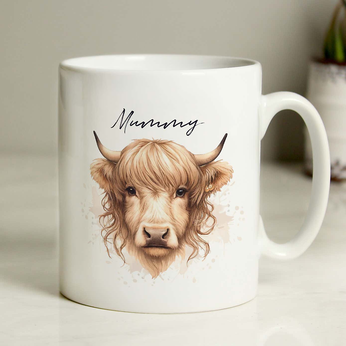 Personalised Female Highland Cow Mug