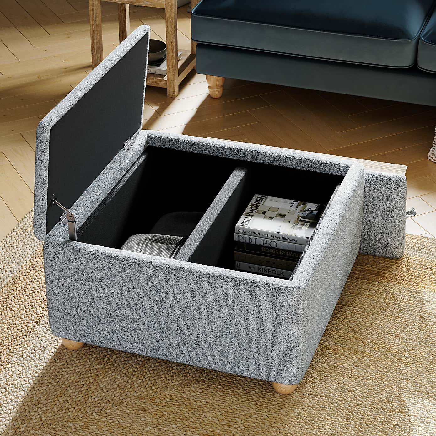 Elma Soft Weave Tray Table Ottoman