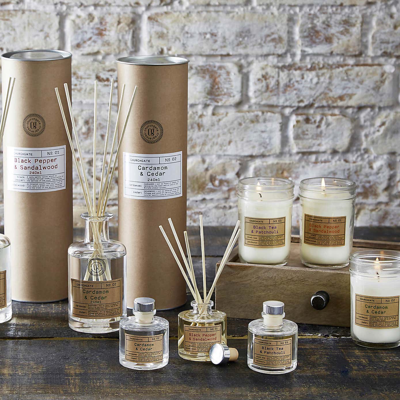 Churchgate Black Tea and Patchouli 240ml Reed Diffuser