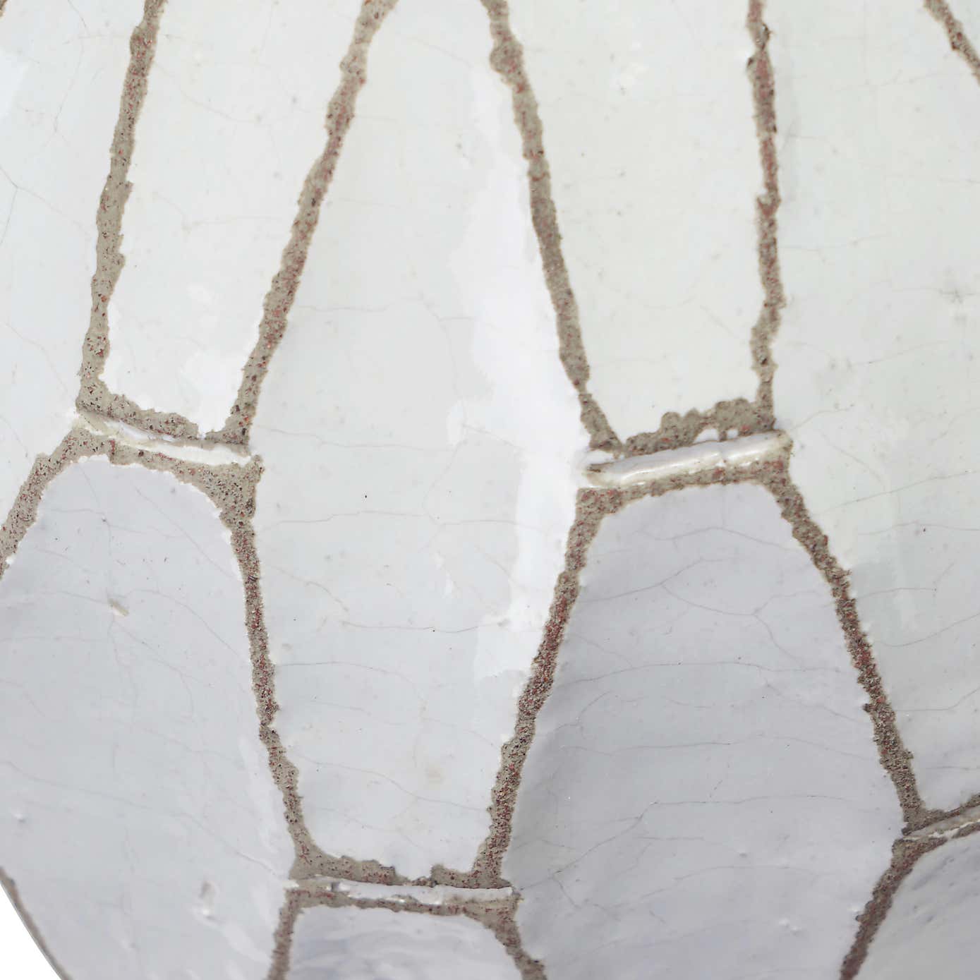 Gaudi Geometric White Stoneware Vase