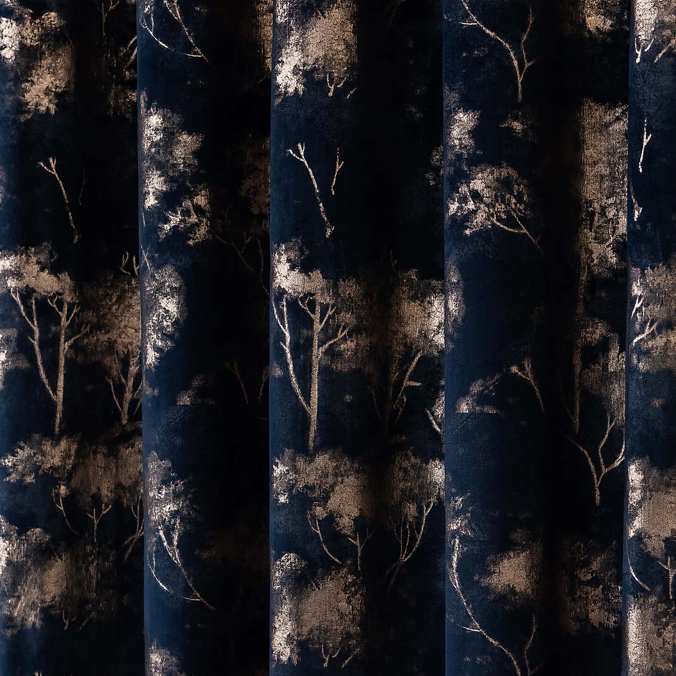 Velour Trees Eyelet Curtains