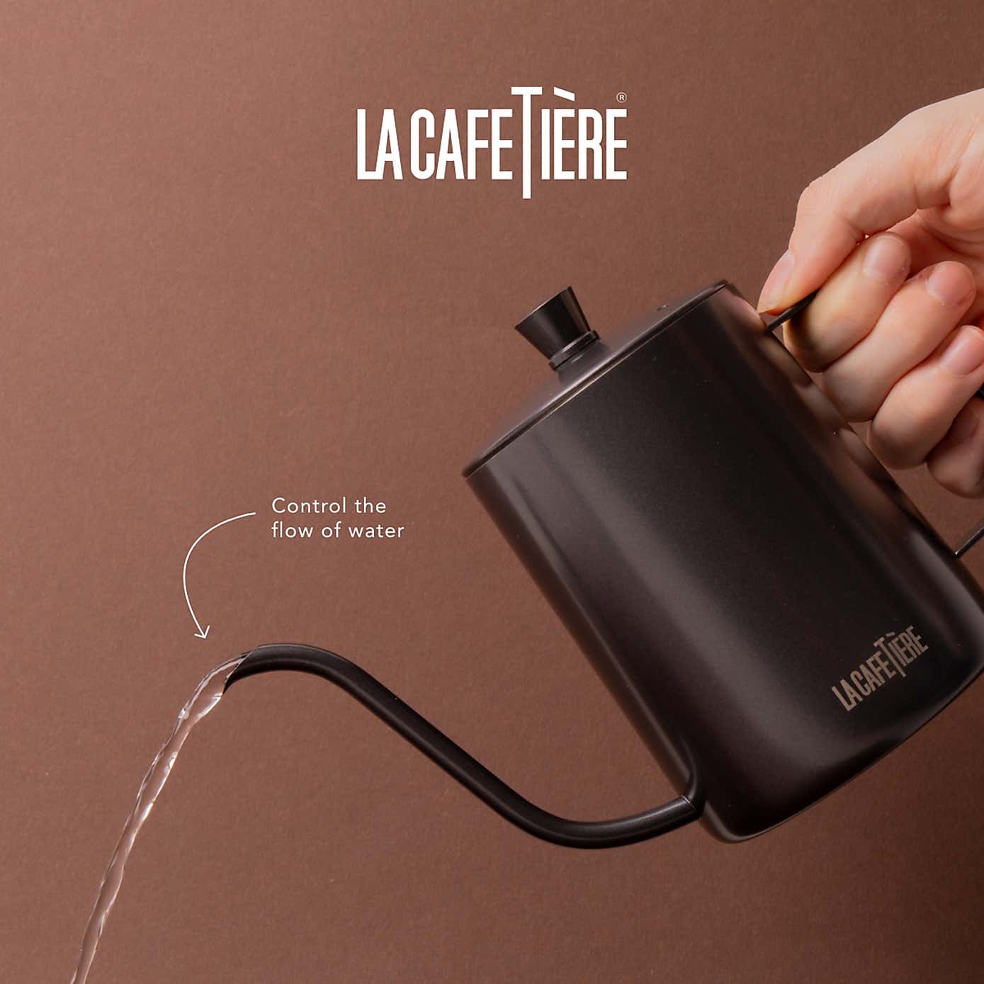 La Cafetiere Gooseneck Black Pour Over Coffee Stainless Steel Cafetiere