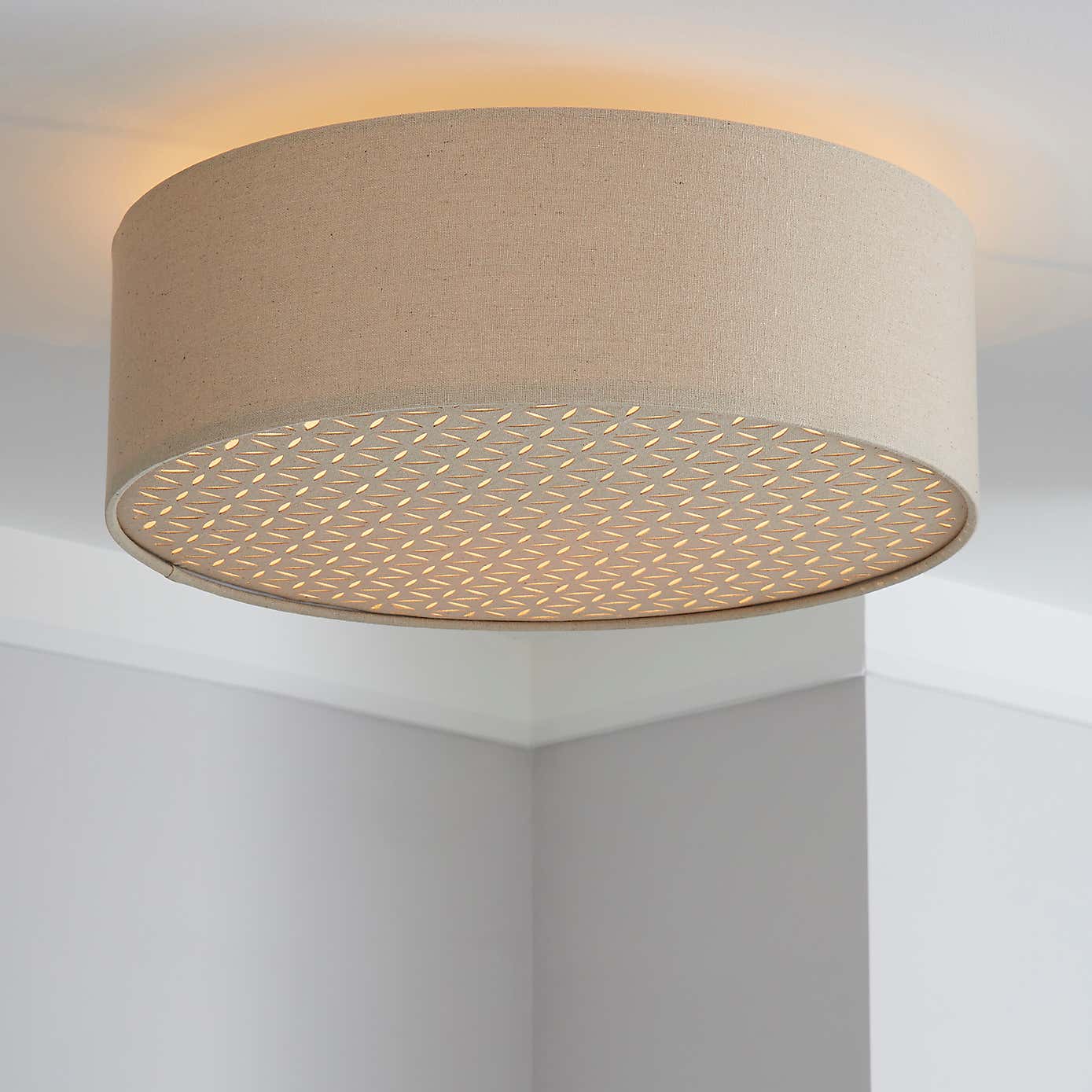 Kirsty Shade Taupe Flush Ceiling Fitting