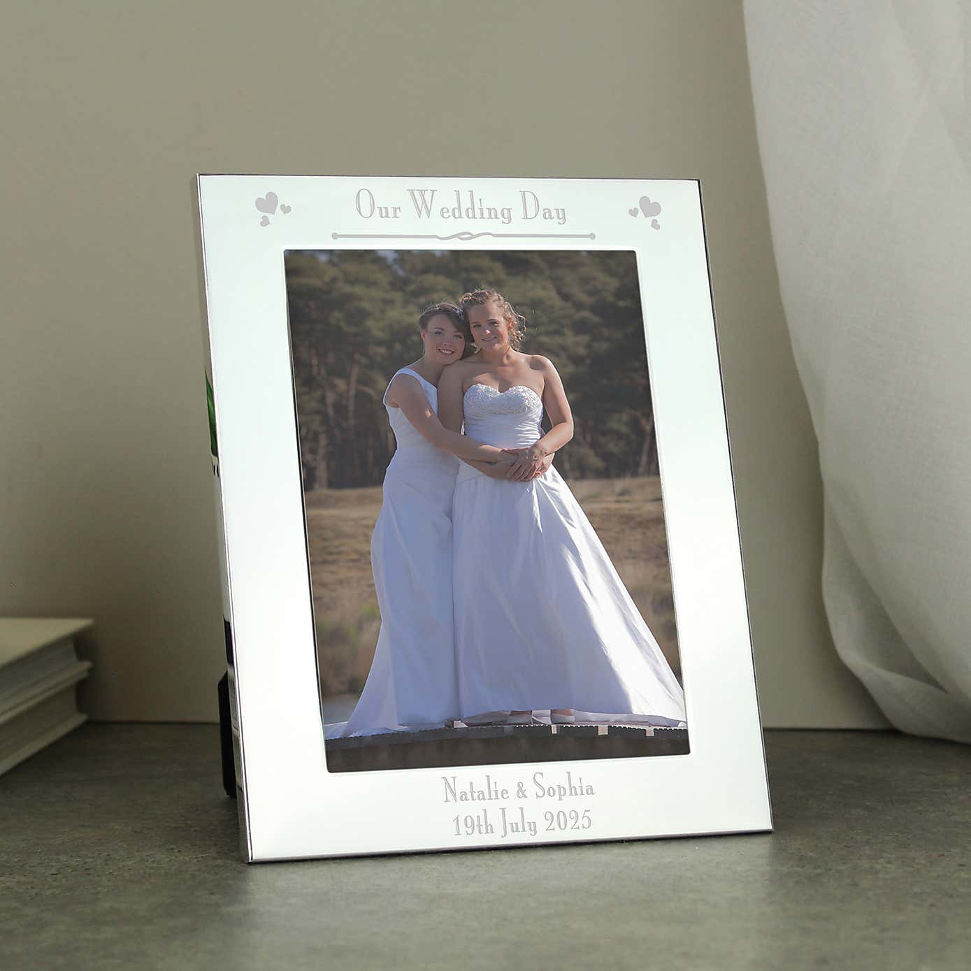Personalised Decorative Our Wedding Day Silver Photo Frame