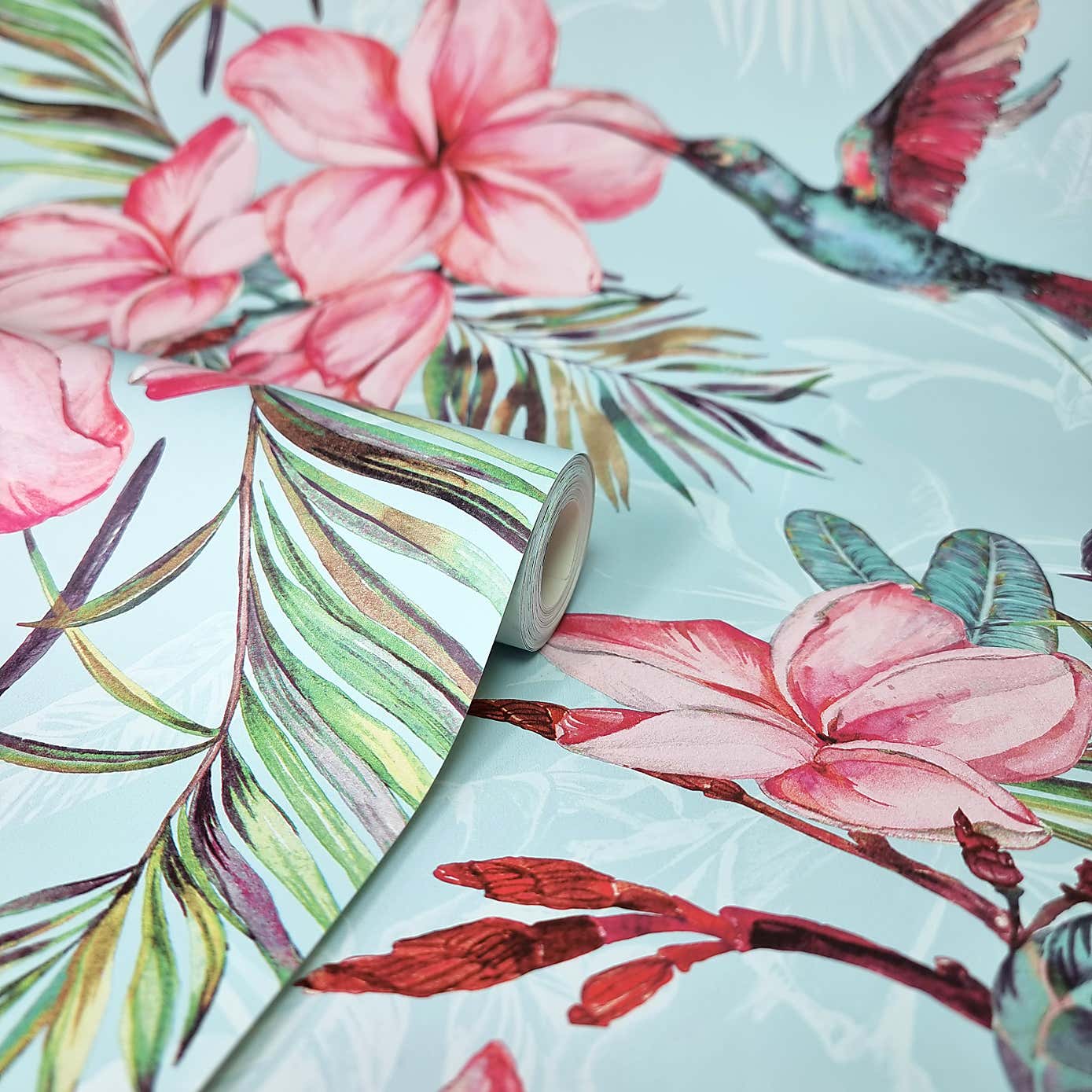 Paradise Luxe Light Blue Wallpaper