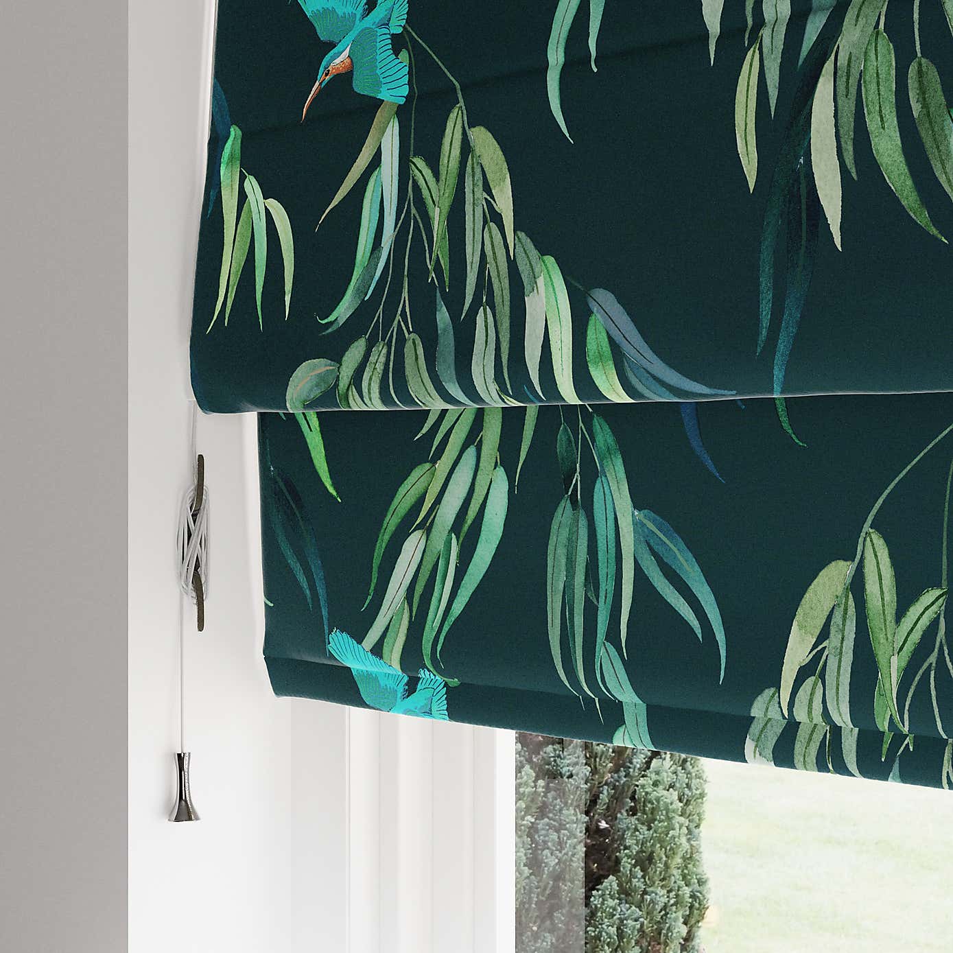 Kingfisher Peacock Roman Blind