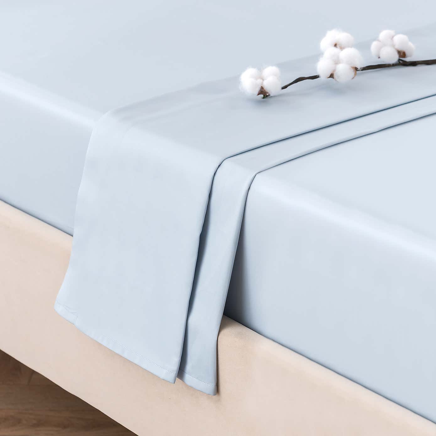 Dorma 300 Thread Count 100% Cotton Sateen Plain Flat Sheet