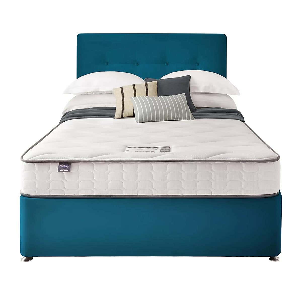 Silentnight 2 Drawer Divan Bed With Velvet Francisco Headboard