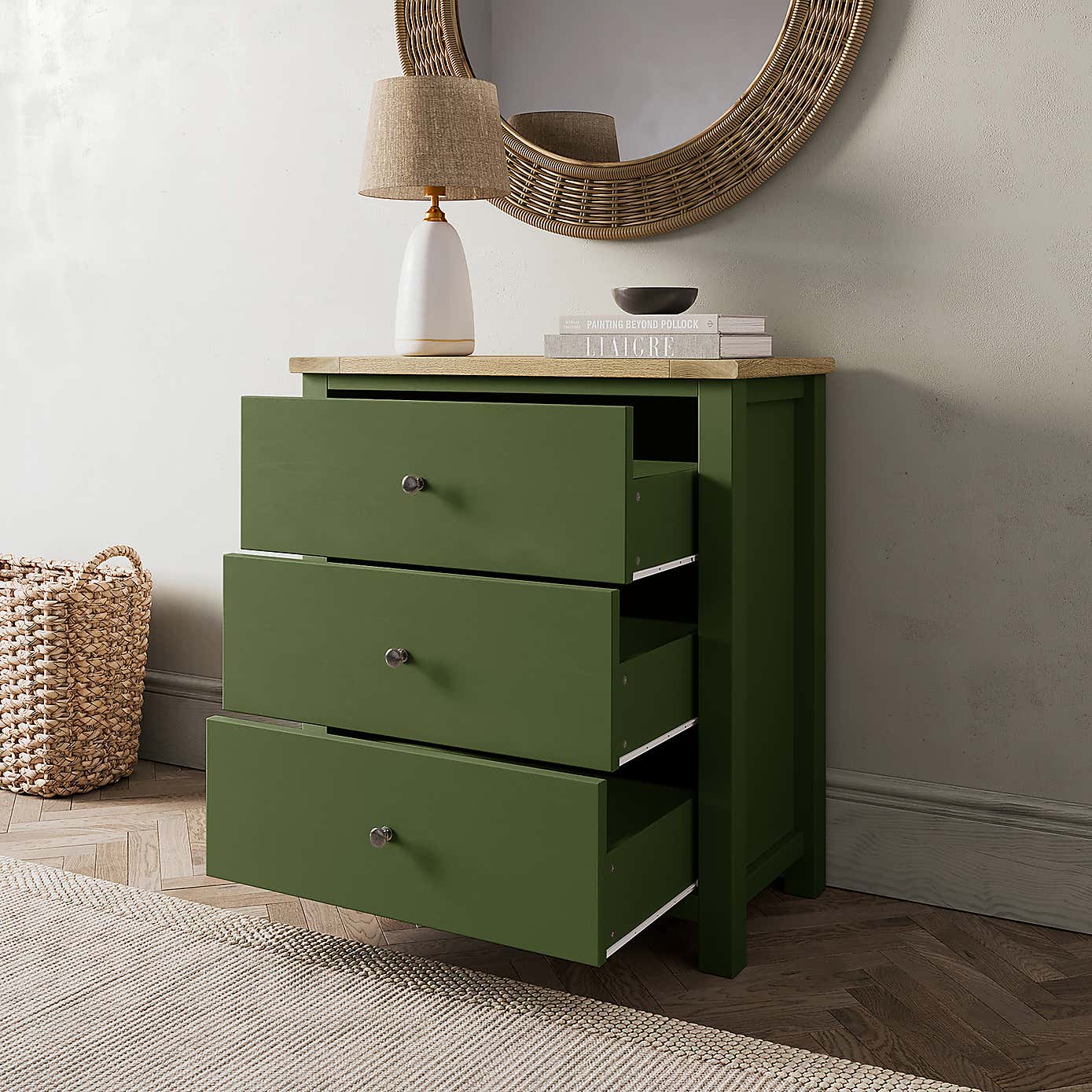 Olney 3 Drawer Chest Stone