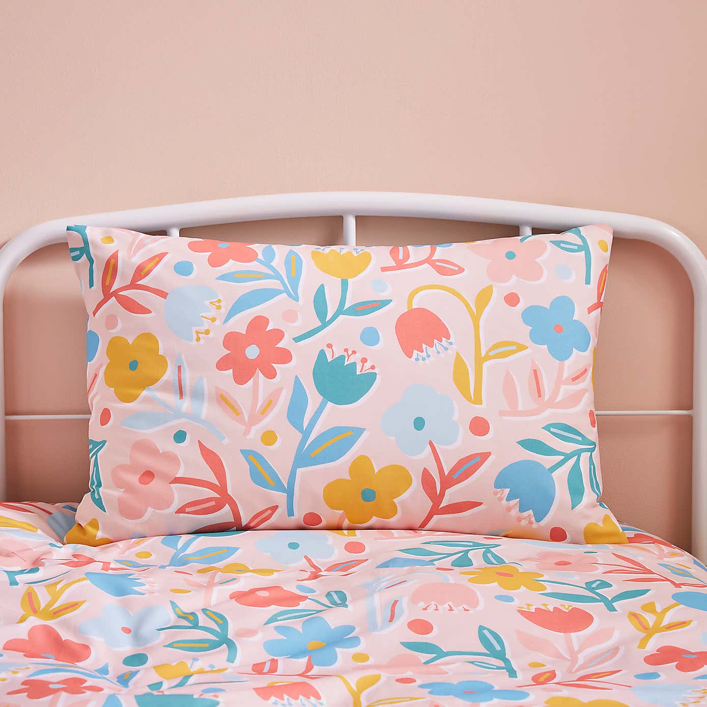 Bold Floral 100% Cotton Reversible Duvet Cover and Pillowcase Set