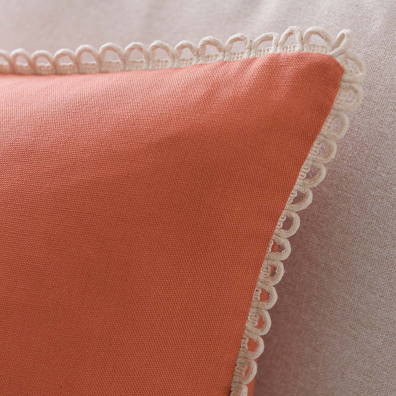 Scalloped Edge Cotton Square Cushion Cover