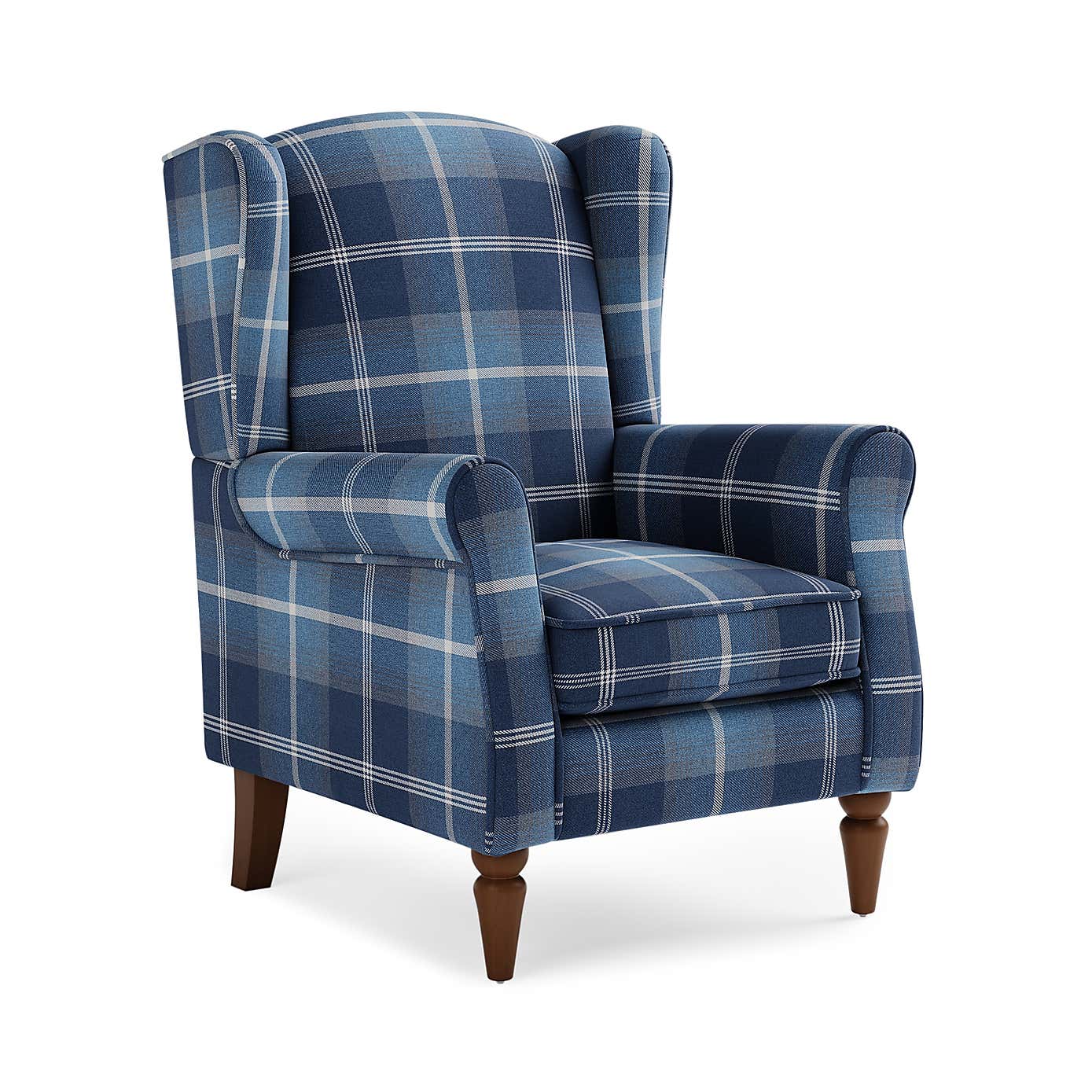 Oswald Check Wingback Armchair