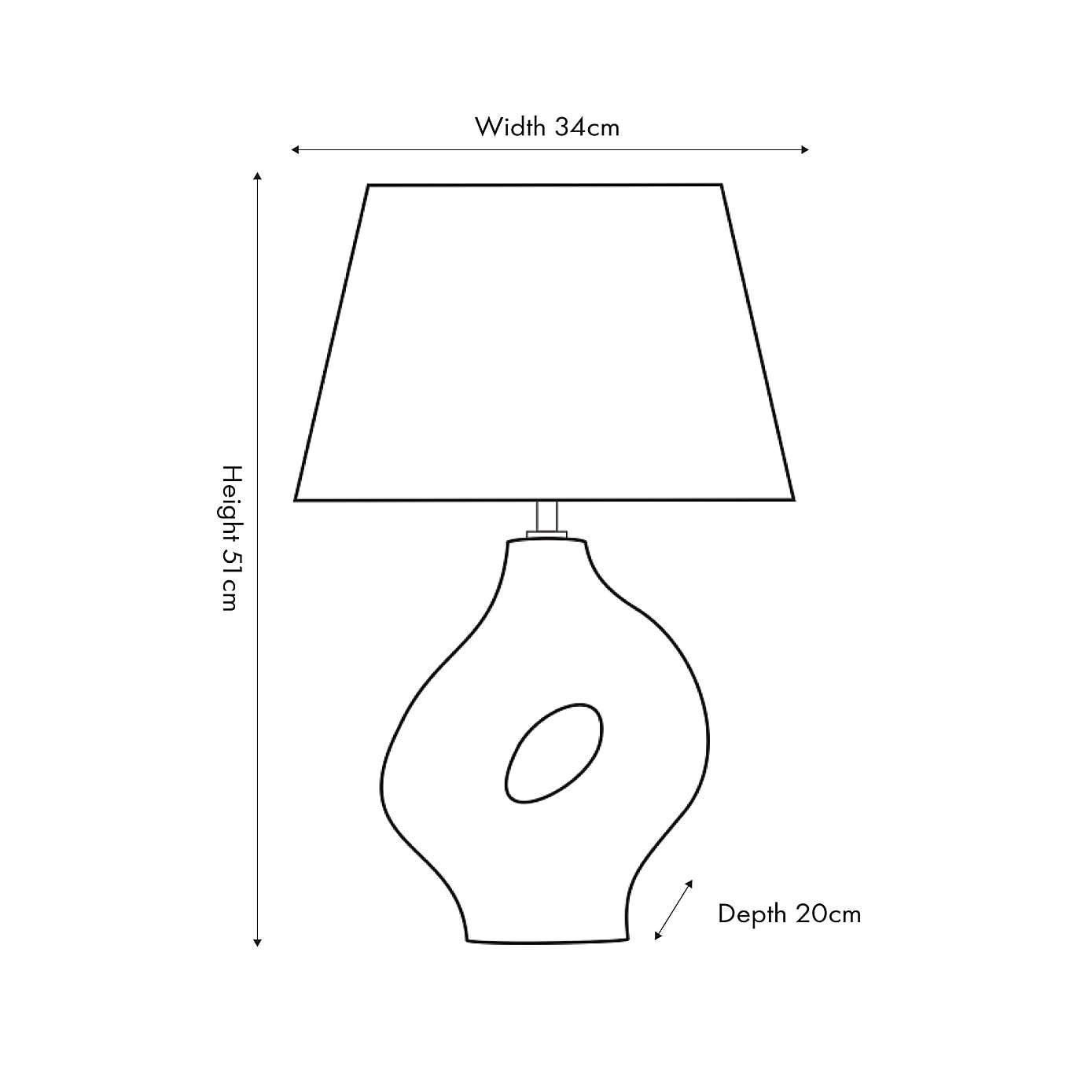 Ulla Monochrome Organic Ceramic Table Lamp
