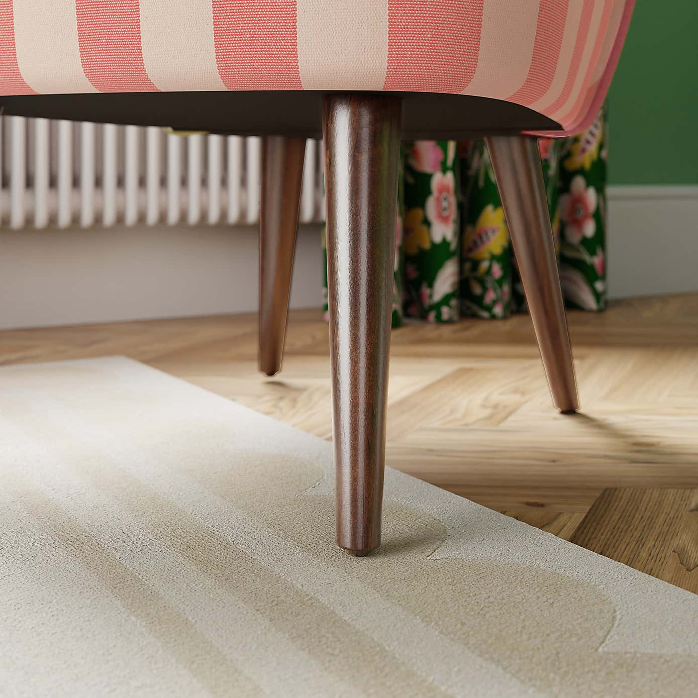 Elsie Striped Fabric Cocktail Chair