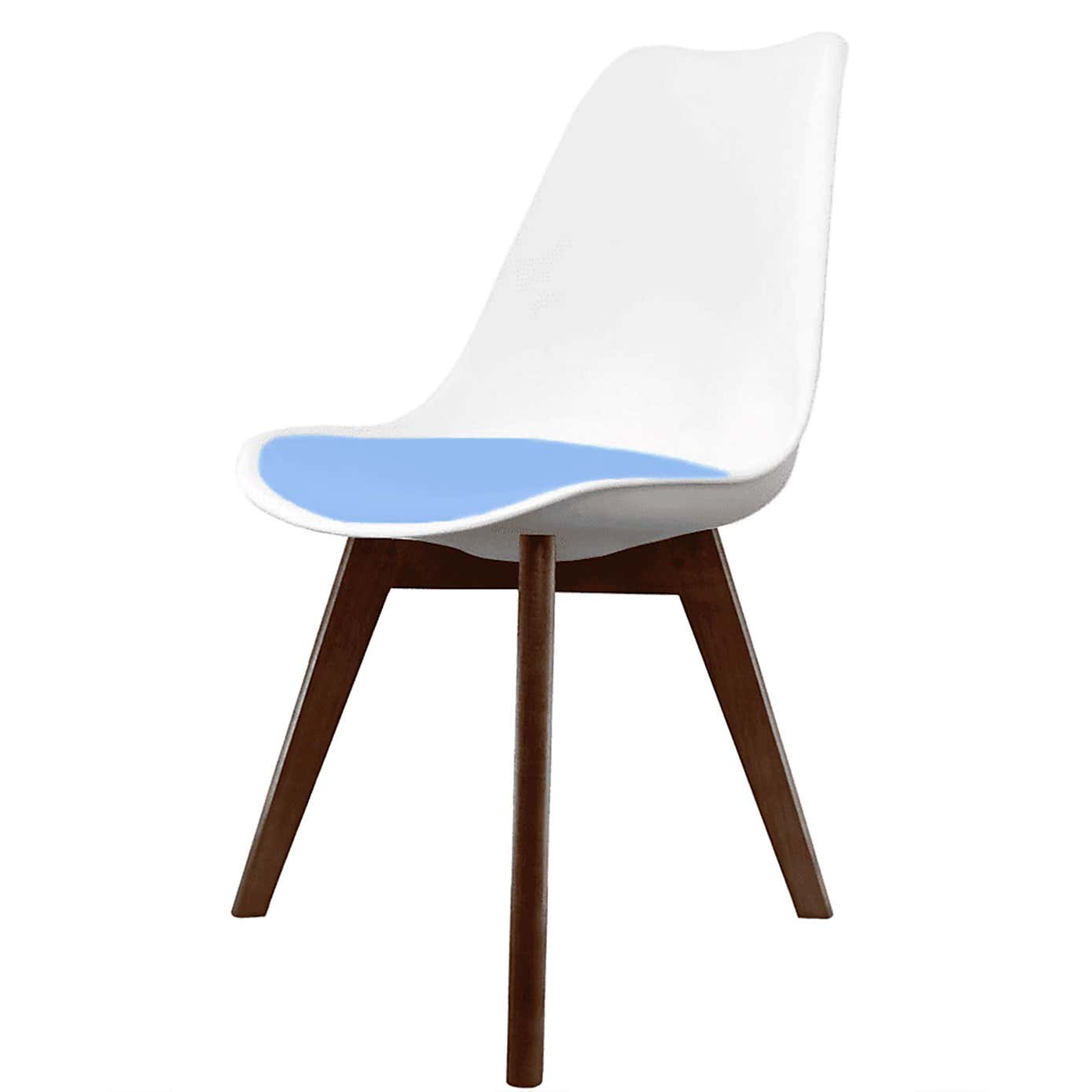 Fusion Living Soho White Plastic Dining Chair with Squared Legs