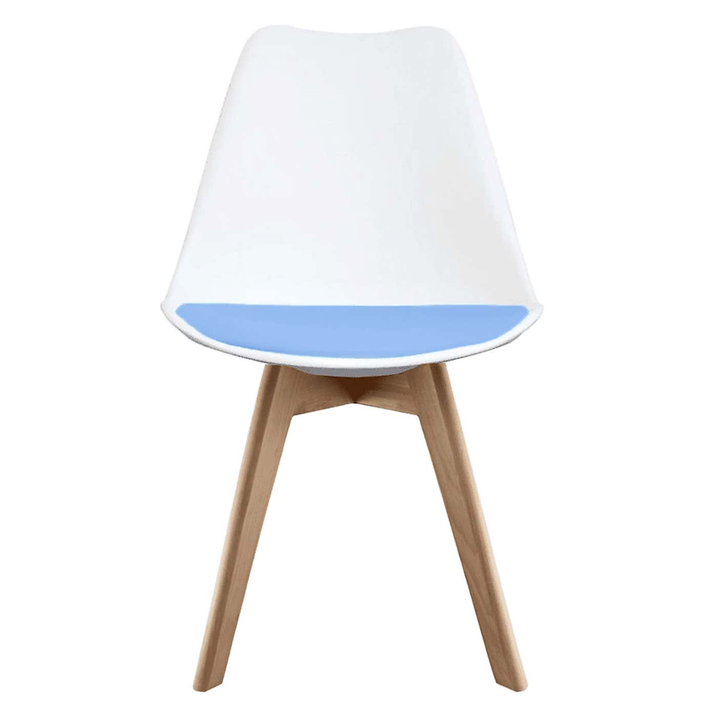 Fusion Living Soho White Plastic Dining Chair with Squared Legs