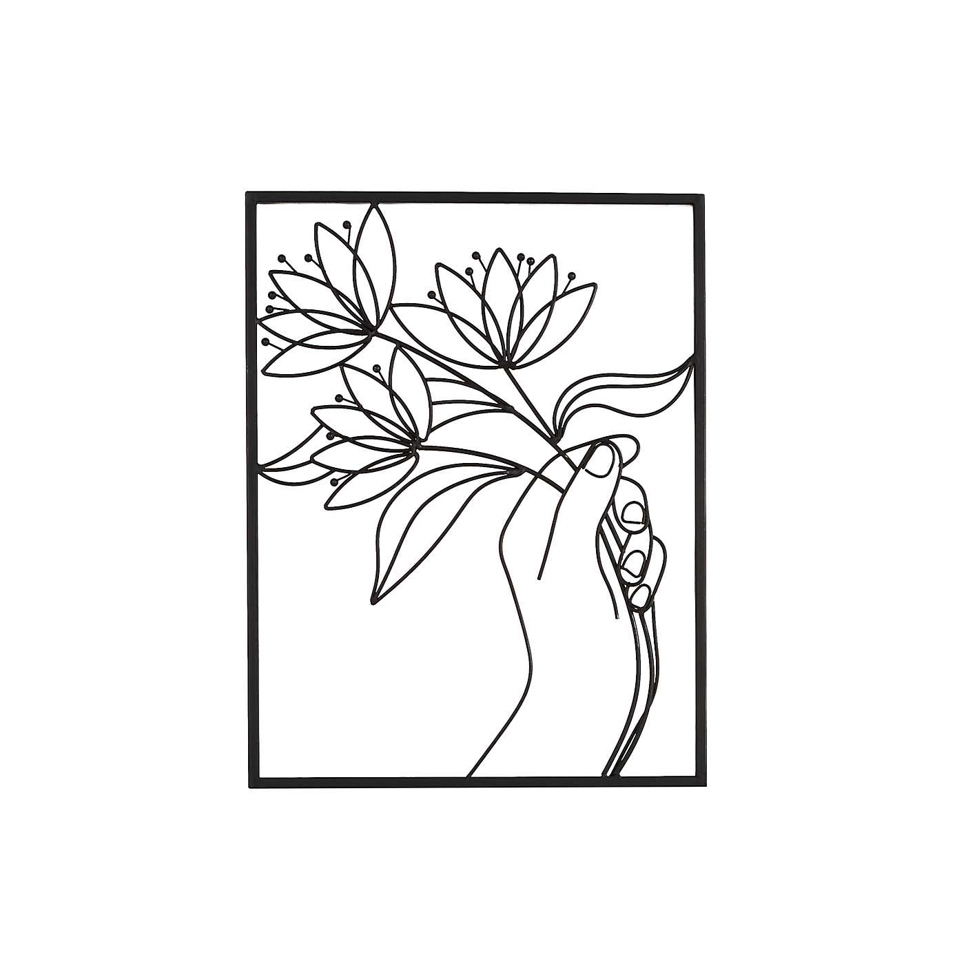 Framed Flower Bunch Wire Wall Art
