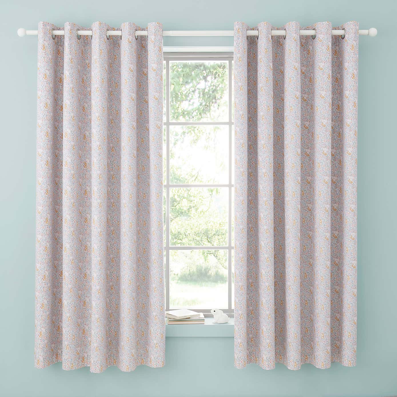 Ditsy Bunny Blackout Eyelet Curtains