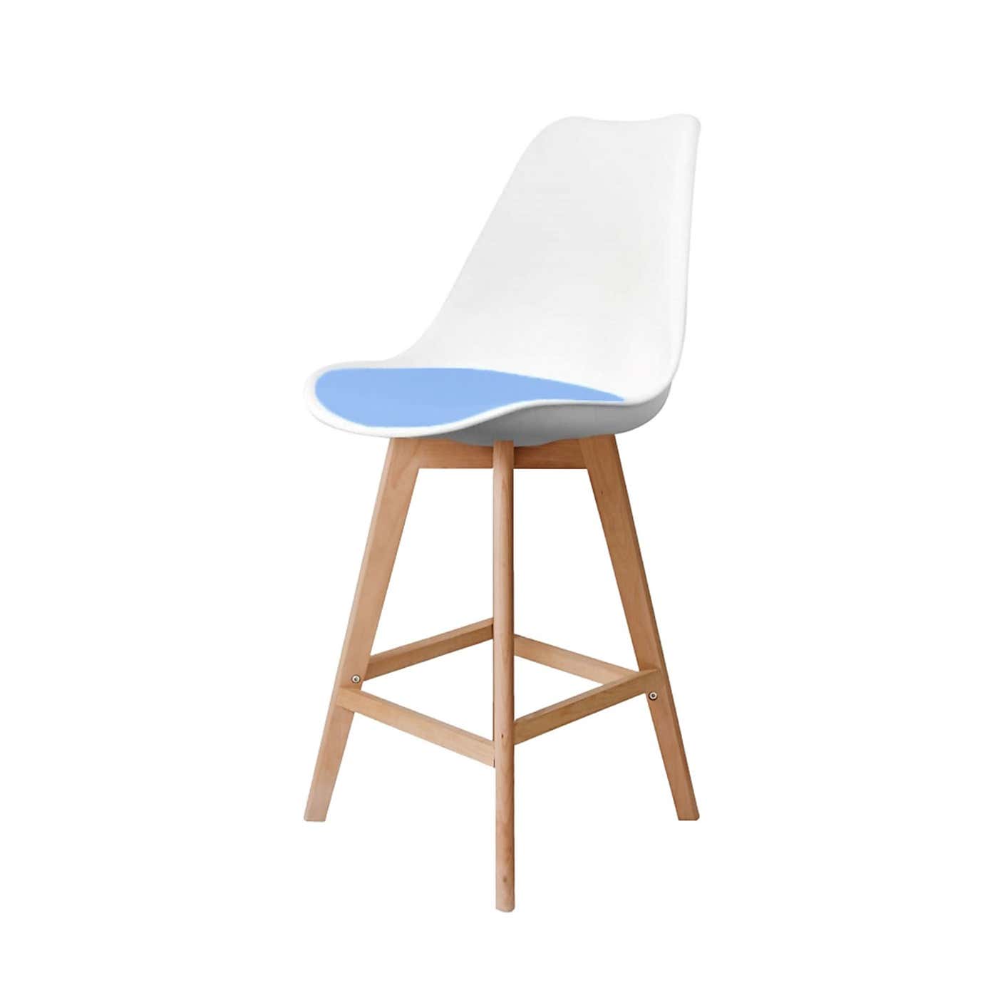 Fusion Living Soho White Plastic Bar Stool