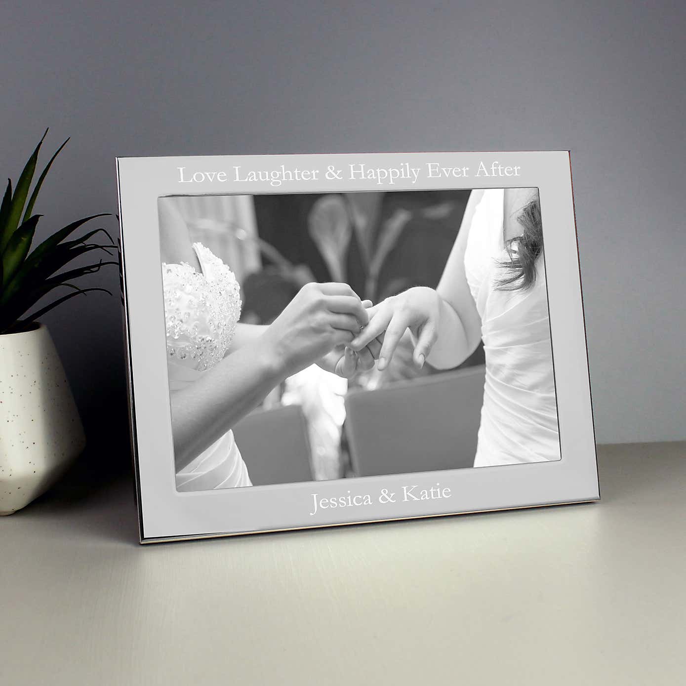 Personalised Landscape Silver Photo Frame